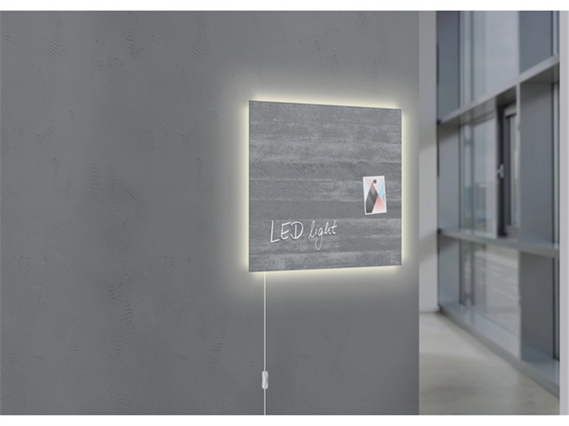 Een Glas-magneetbord Artverum LED light 480x480x15 betondesign koop je bij Meubels and More