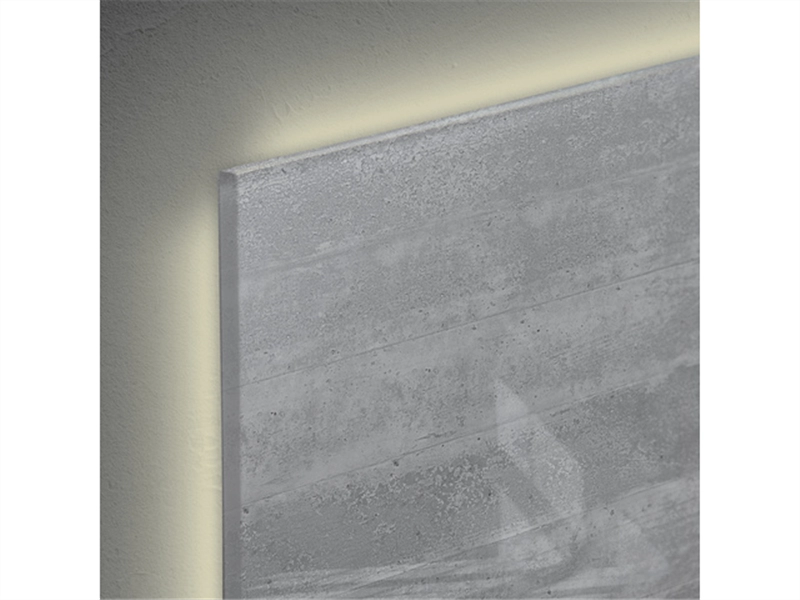 Een Glas-magneetbord Artverum LED light 480x480x15 betondesign koop je bij Meubels and More