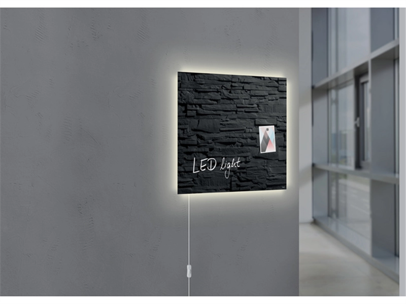 Een Glas-magneetbord Artverum LED light 480x480x15 leisteen koop je bij Meubels and More