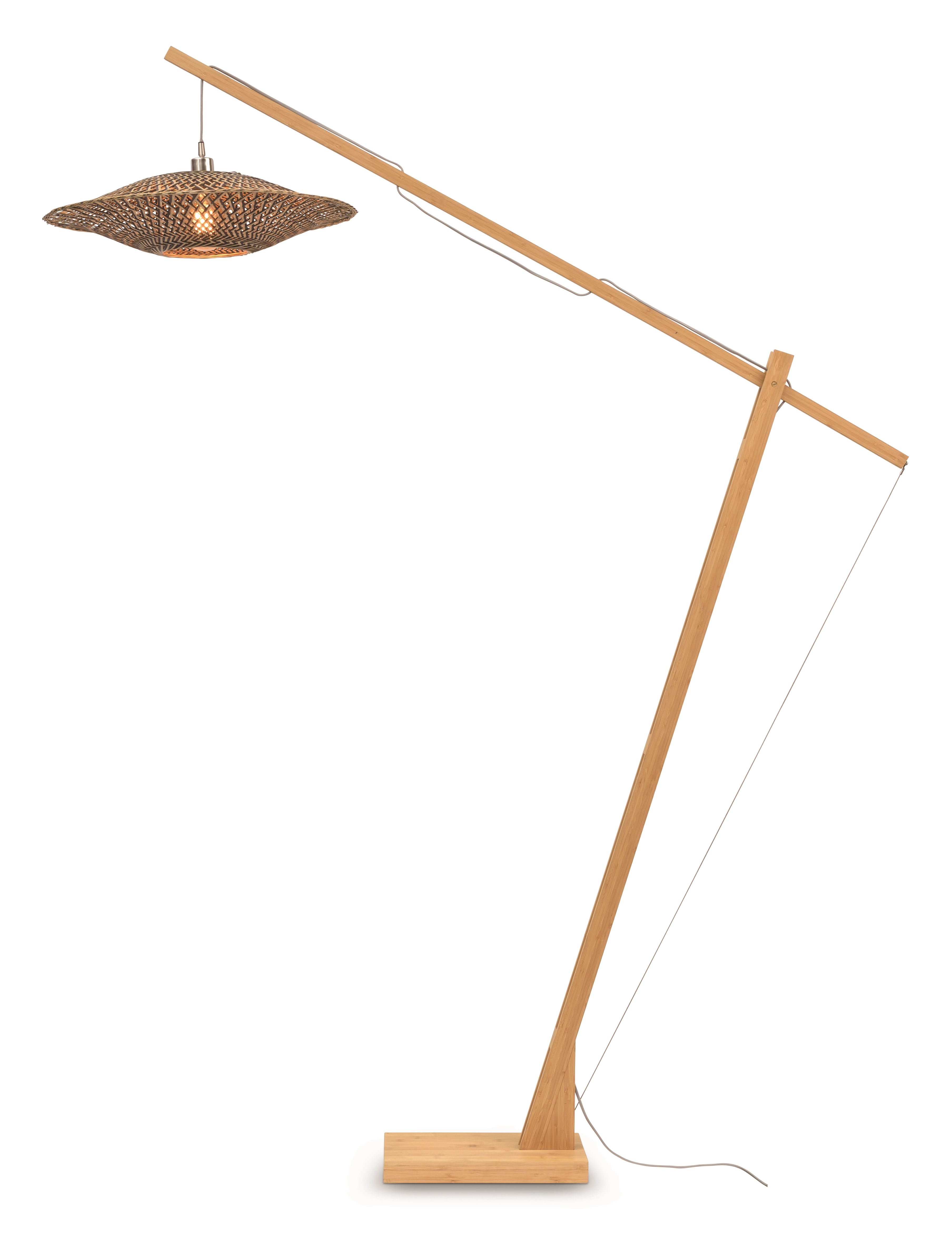 Een Vloerlamp Bali bamboe nat h.207cm kap 60x15cm zw. nat L koop je bij Meubels and More