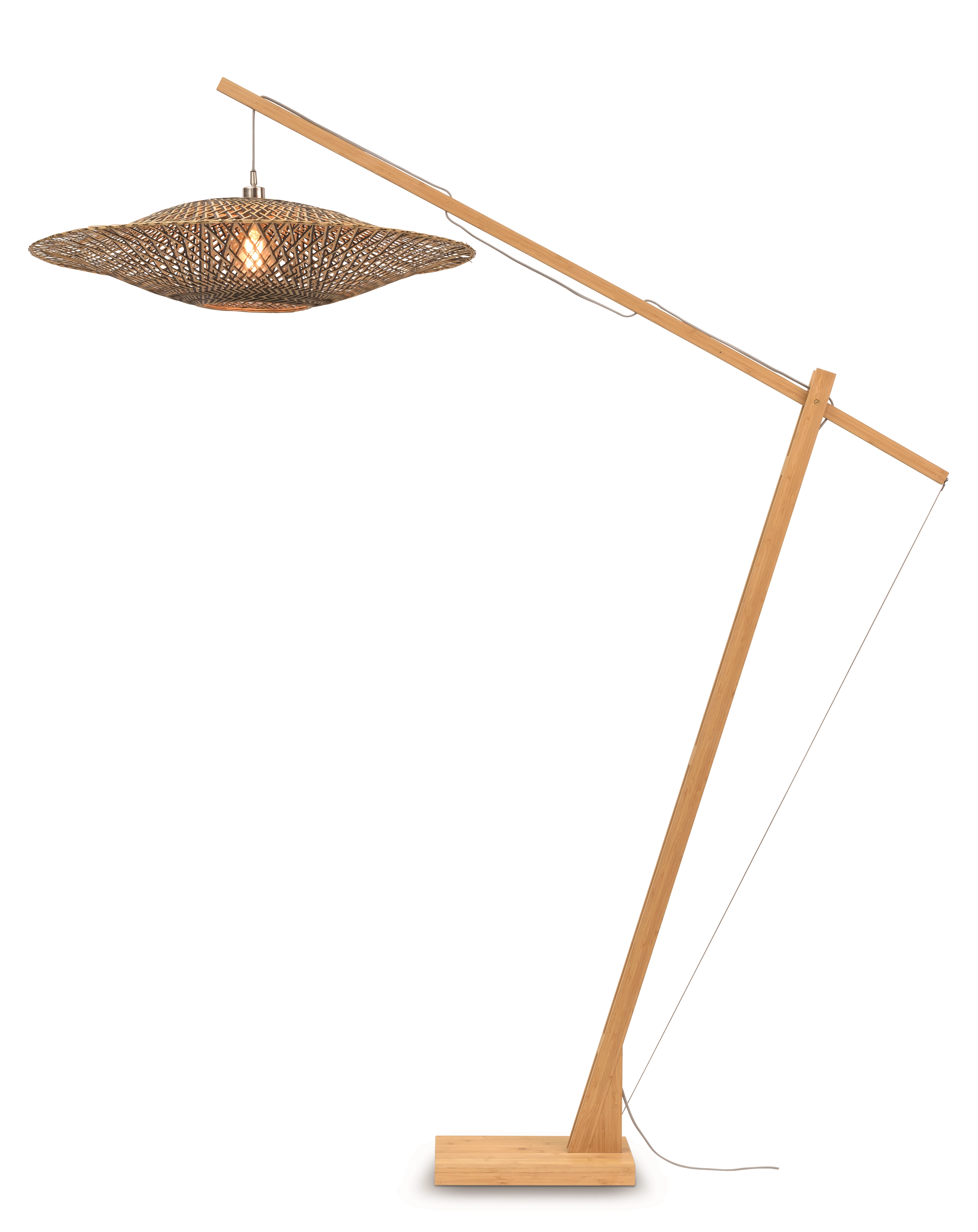 Een Vloerlamp Bali bamboe nat h.207cm kap 87x20cm zw. nat.L koop je bij Meubels and More