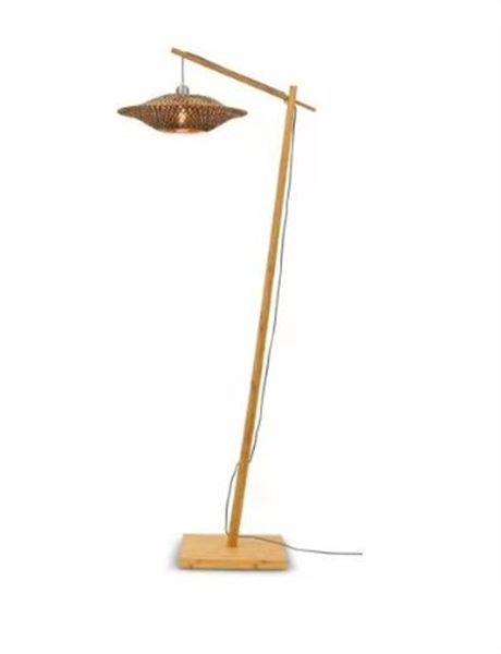 Een Vloerlamp Bali bamboe zw h.176cm kap 44x12cm zw. nat M koop je bij Meubels and More