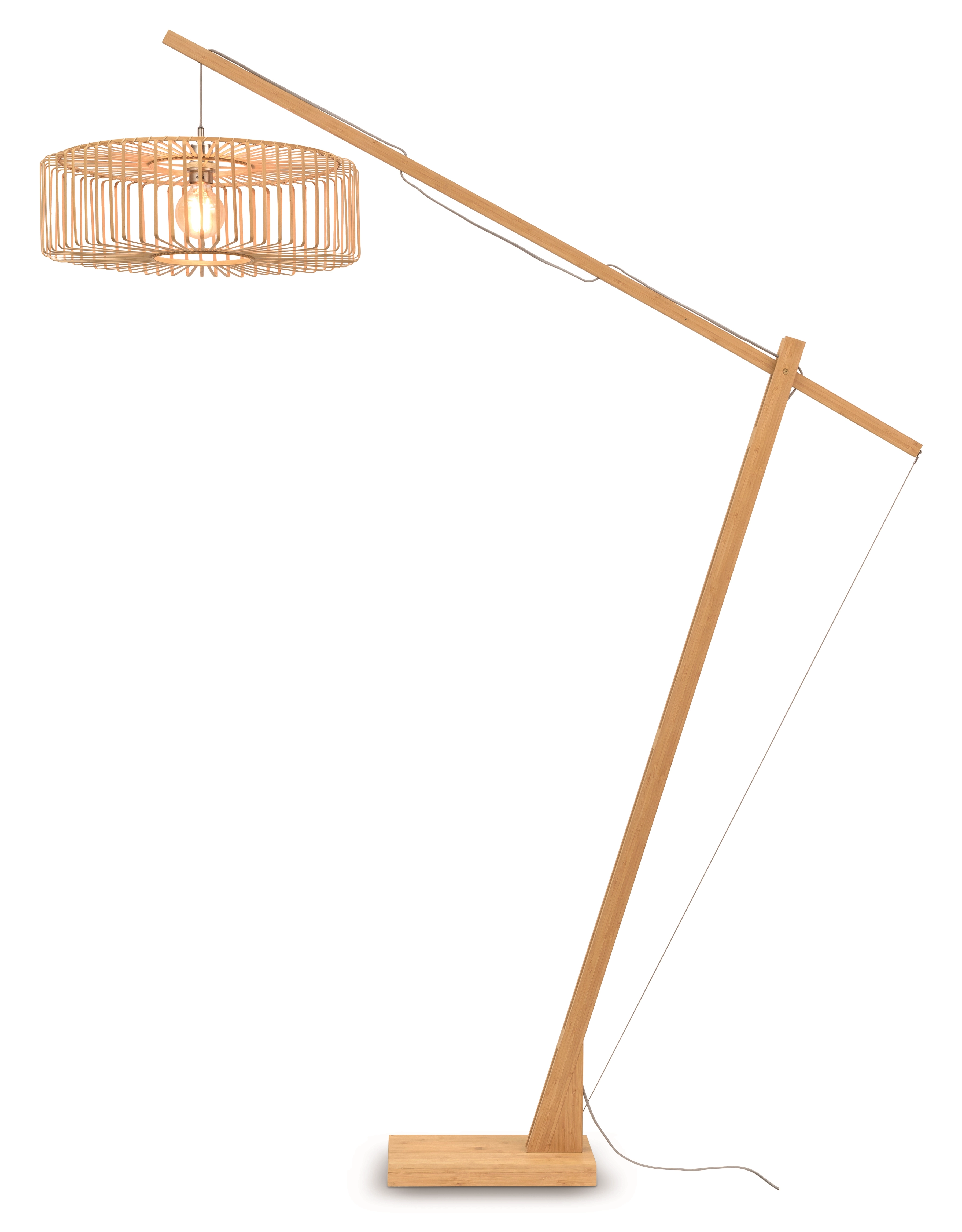 Een Vloerlamp Bromo bamboe nat.h.207cm kap 60x18cm nat L koop je bij Meubels and More