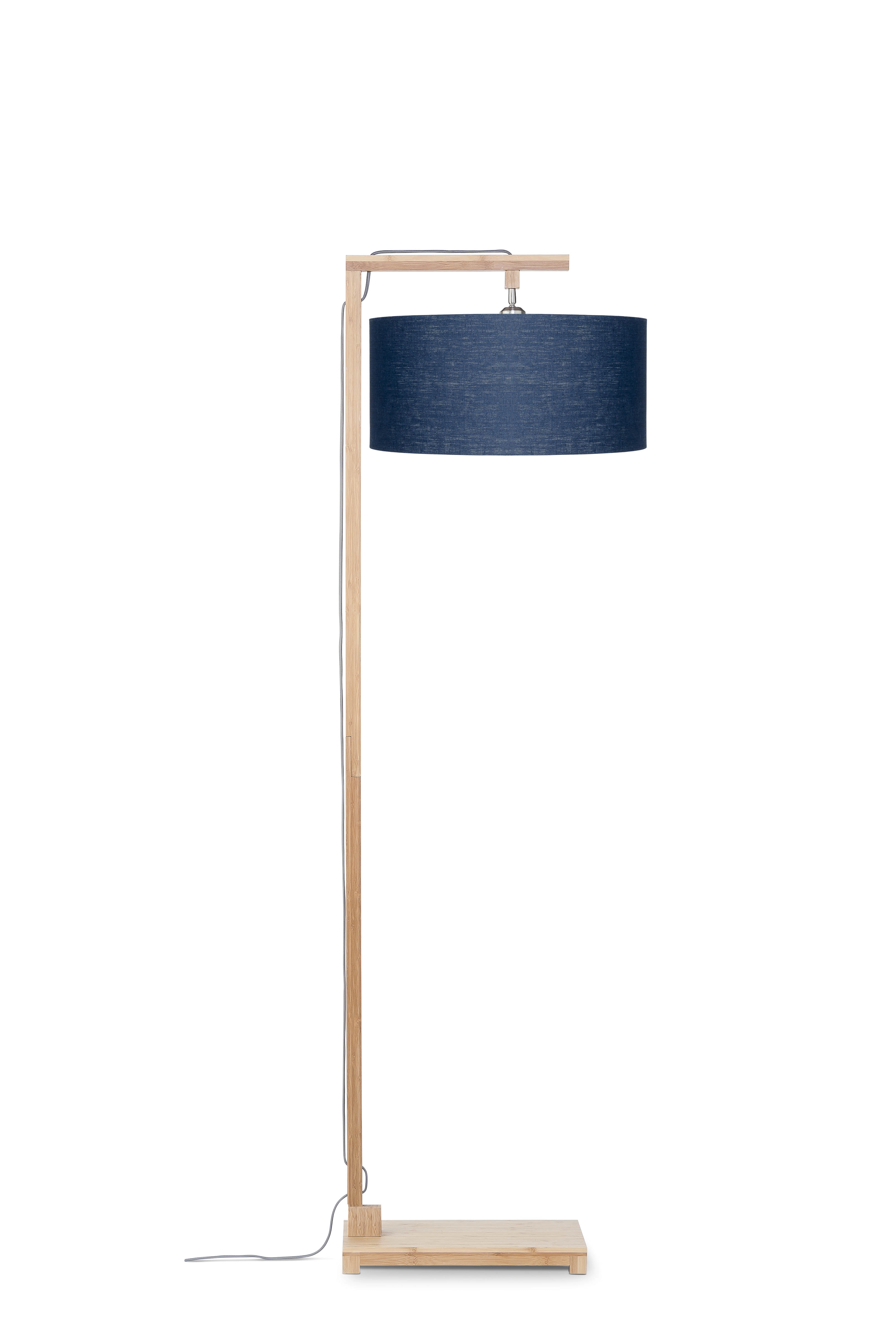 Een Vloerlamp Himalaya bamboe h.174cm kap 47x23cm eco linnen blue denim koop je bij Meubels and More