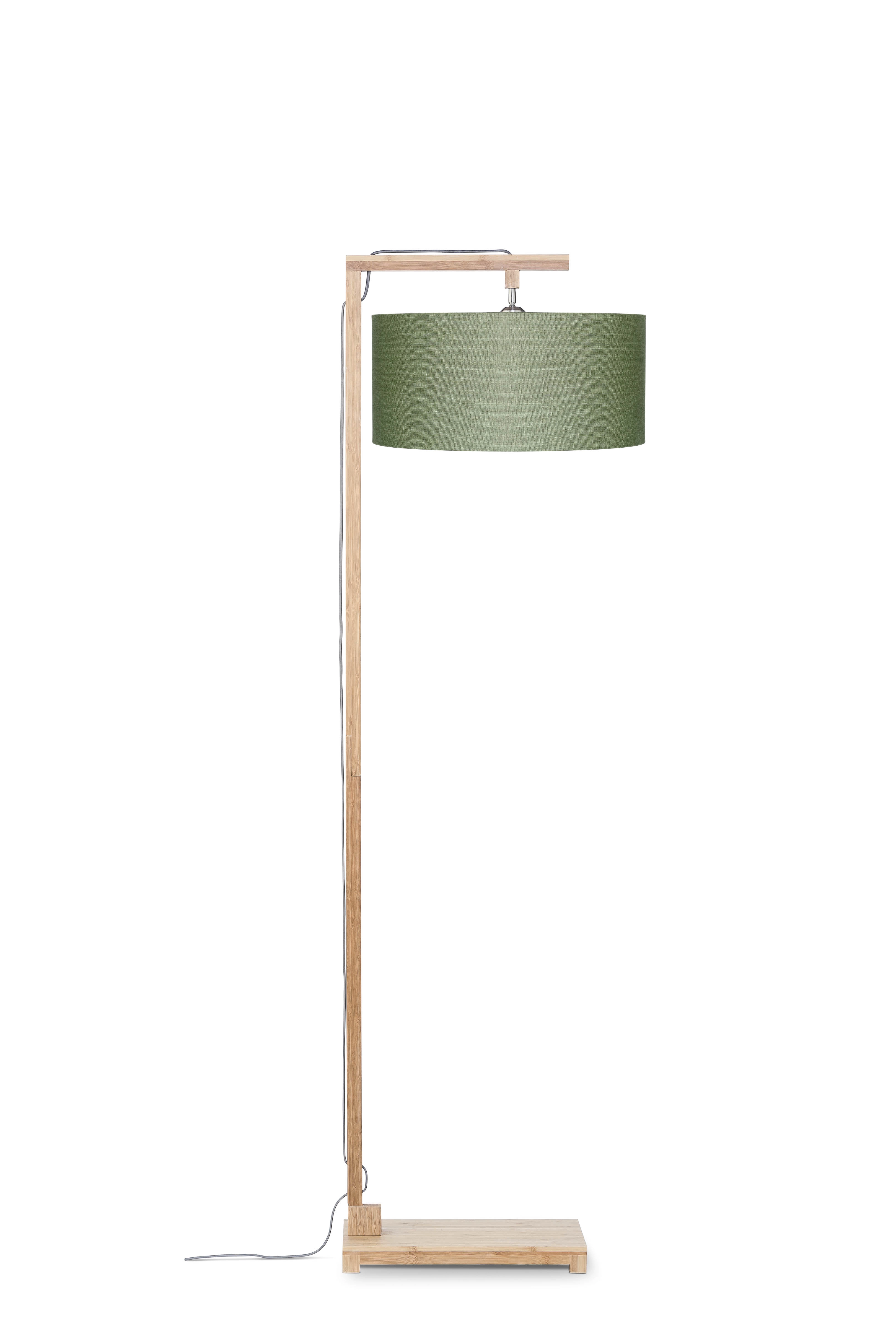 Een Vloerlamp Himalaya bamboe h.174cm kap 47x23cm eco linnen groen forest koop je bij Meubels and More