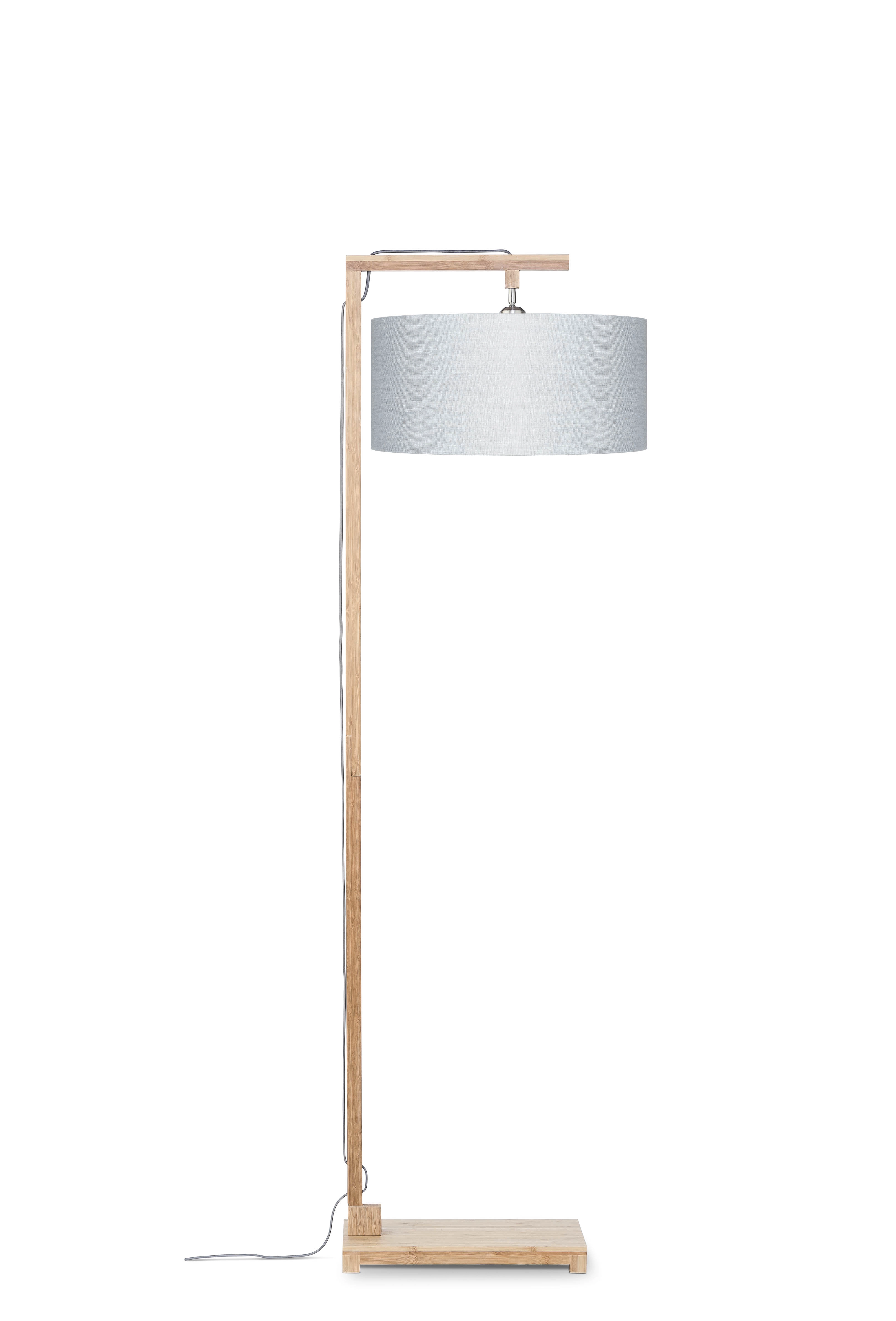 Een Vloerlamp Himalaya bamboe h.174cm kap 47x23cm eco linnen lichtgrijs koop je bij Meubels and More