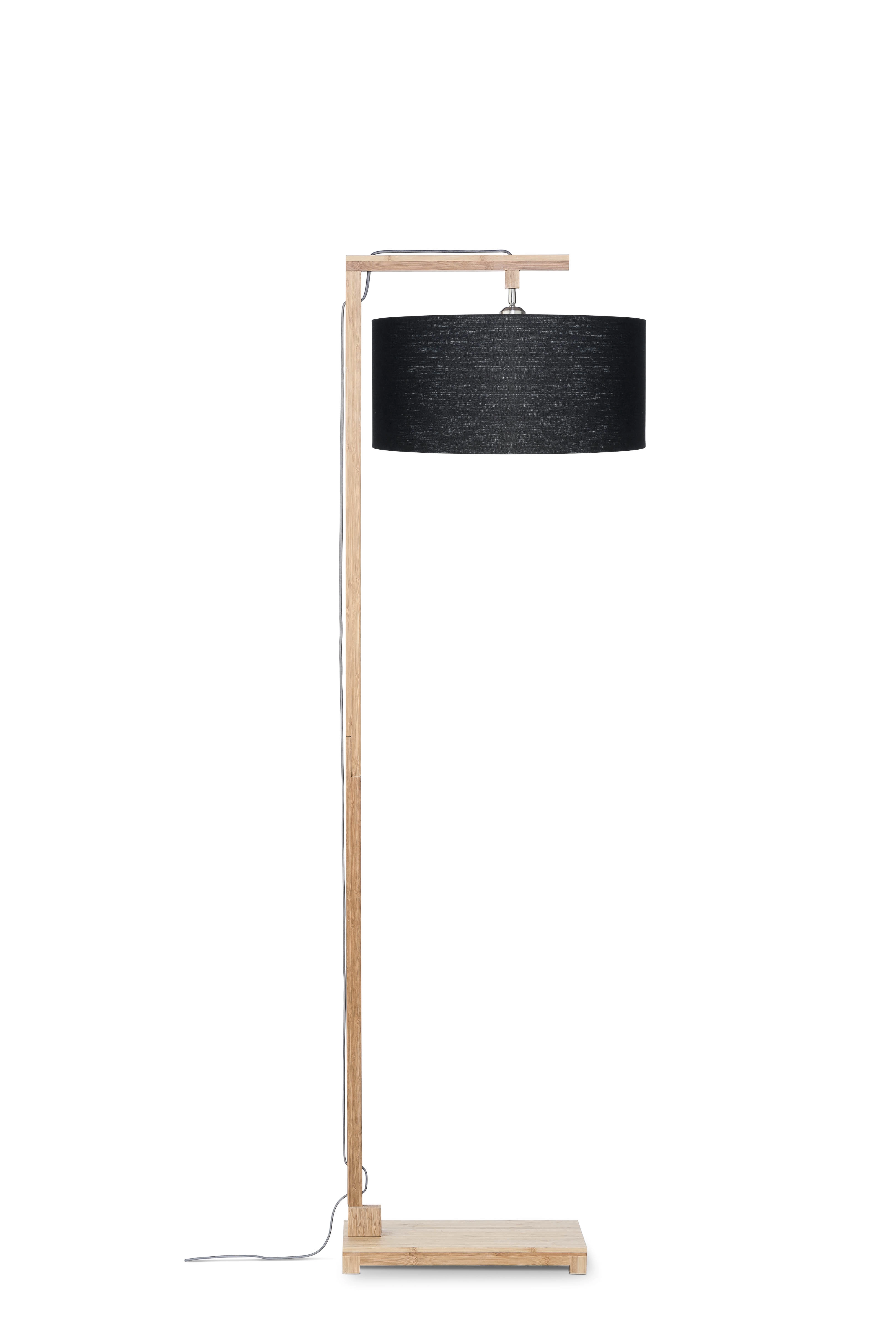 Een Vloerlamp Himalaya bamboe h.174cm kap 47x23cm eco linnen zwart koop je bij Meubels and More