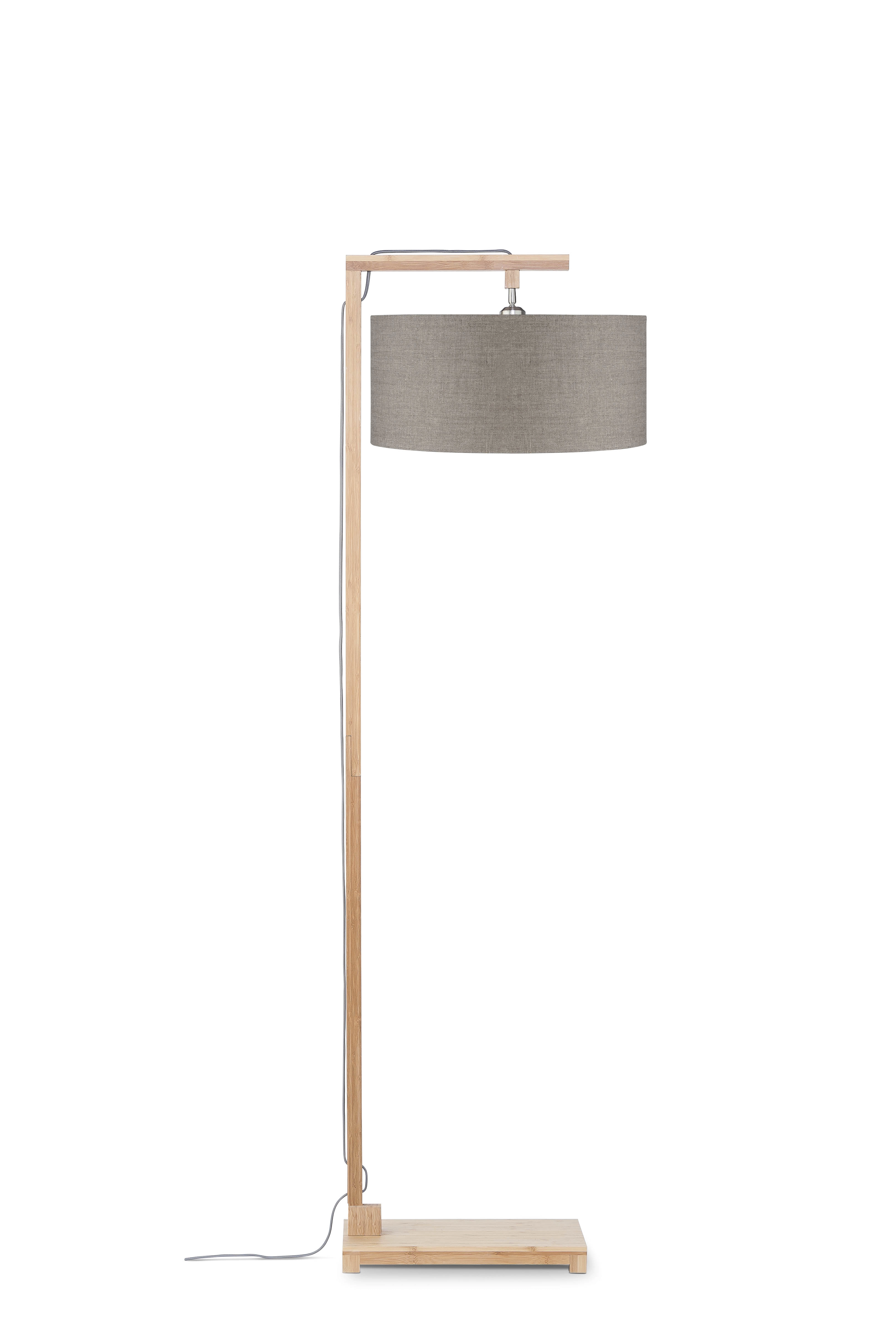 Een Vloerlamp Himalaya bamboe h.176cm kap 47x23cm eco linnen donker koop je bij Meubels and More