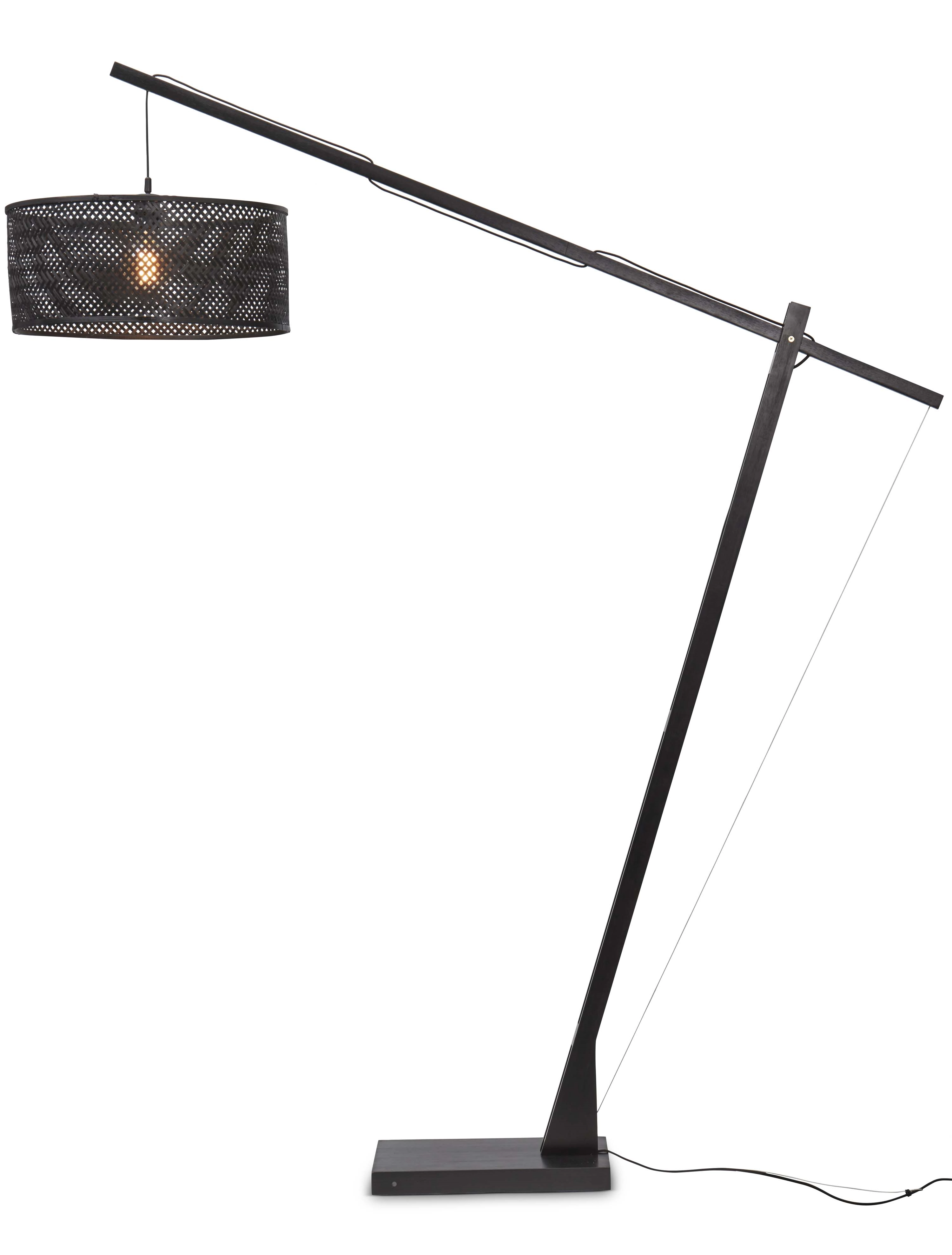 Een Vloerlamp Java XL bamboe zw h.207cm kap dia. 50xh.22cm zw. koop je bij Meubels and More