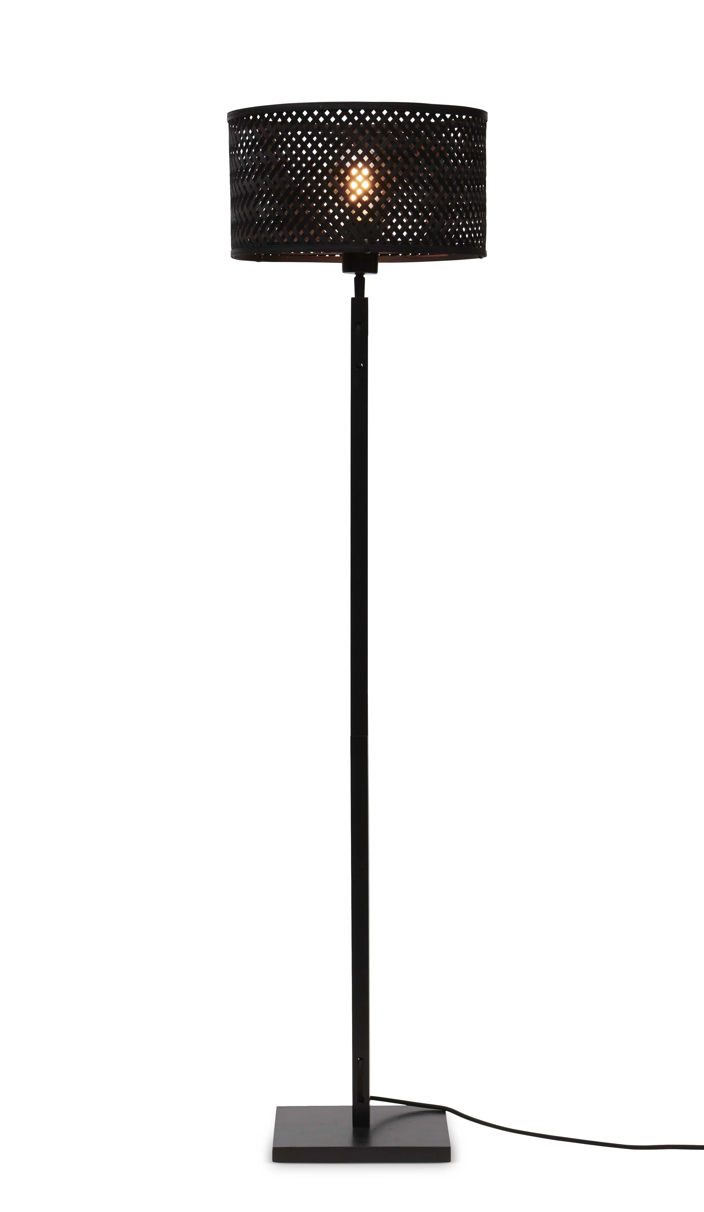 Een Vloerlamp Java recht bamboe zw h.128cm kap dia.32xh.18cm zw. koop je bij Meubels and More