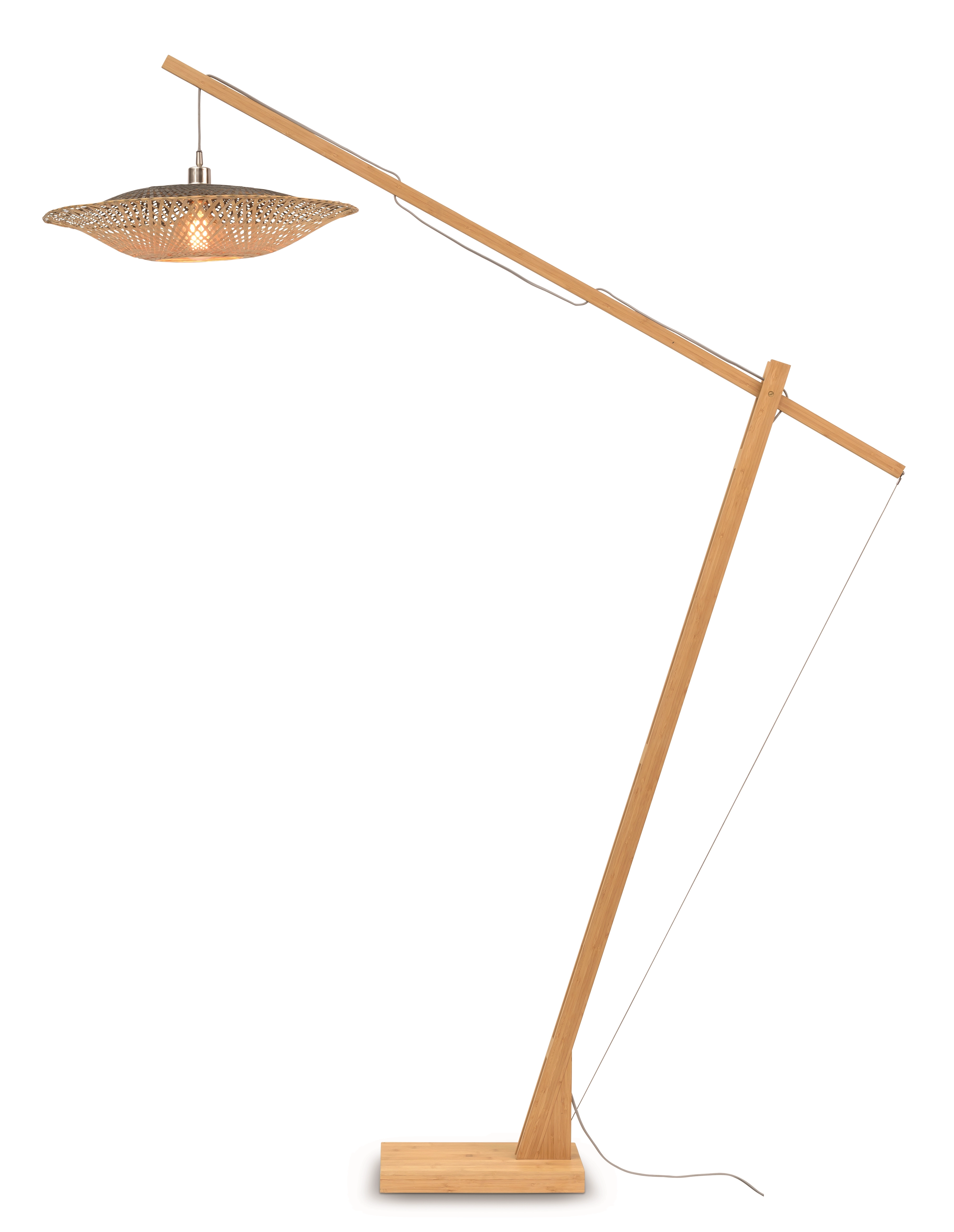 Een Vloerlamp Kalimantan bamboe h.207cm kap horiz.60x15cm zw nat. koop je bij Meubels and More