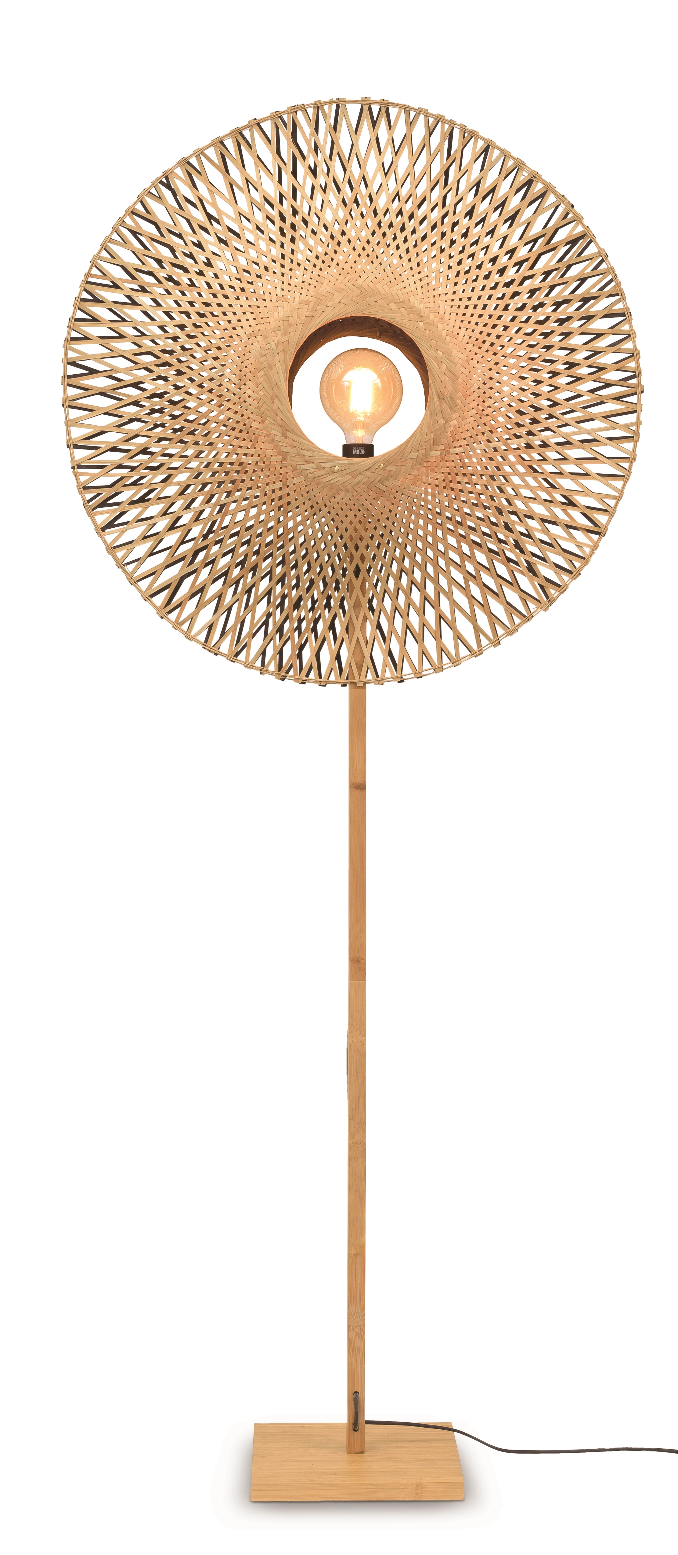 Een Vloerlamp Kalimantan bamboe naturel h.195cm kap vertic 87x20cm z n L koop je bij Meubels and More