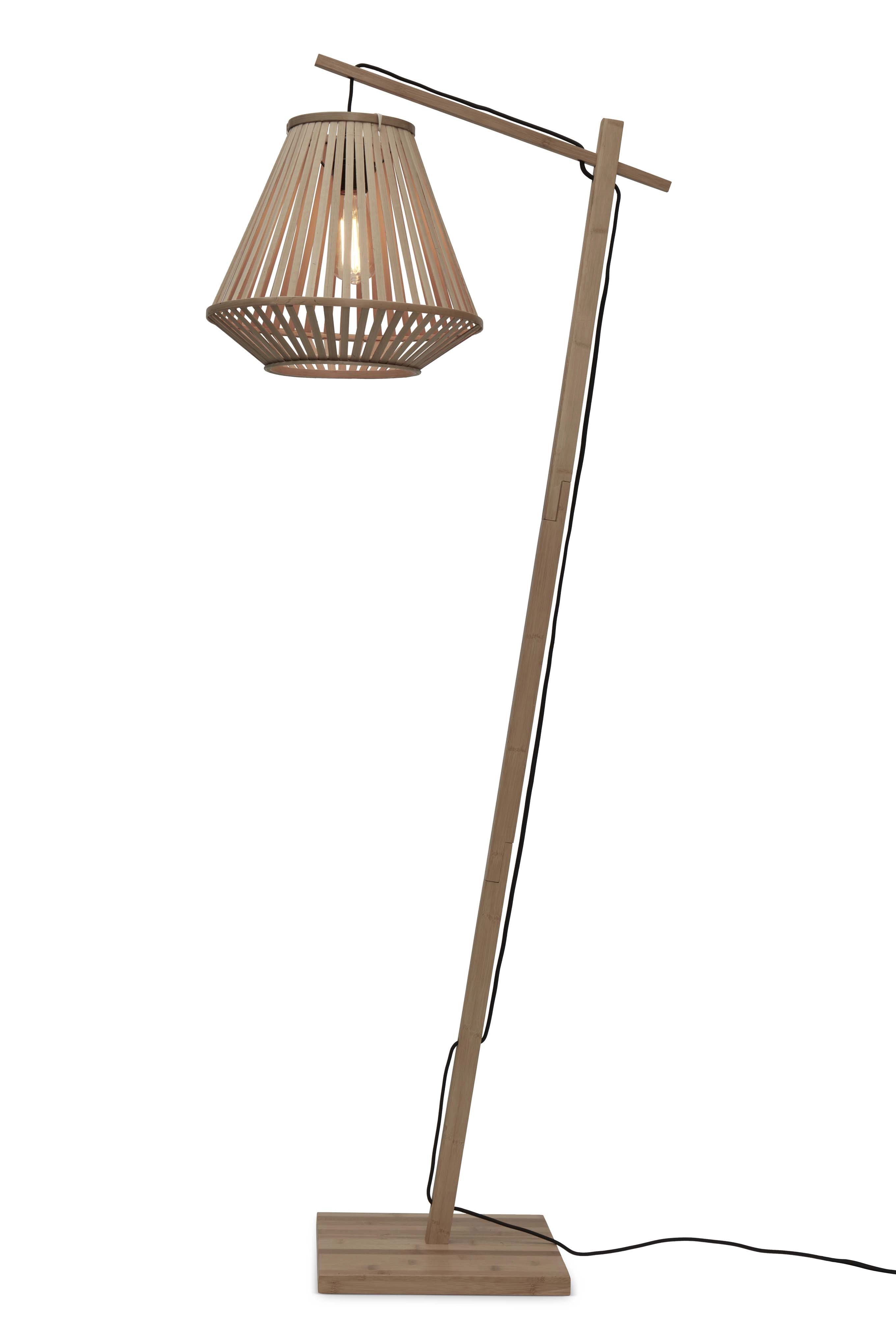 Een Vloerlamp Merapi S bamboe nat h.150cm kap diamond 30x30cm nat. koop je bij Meubels and More