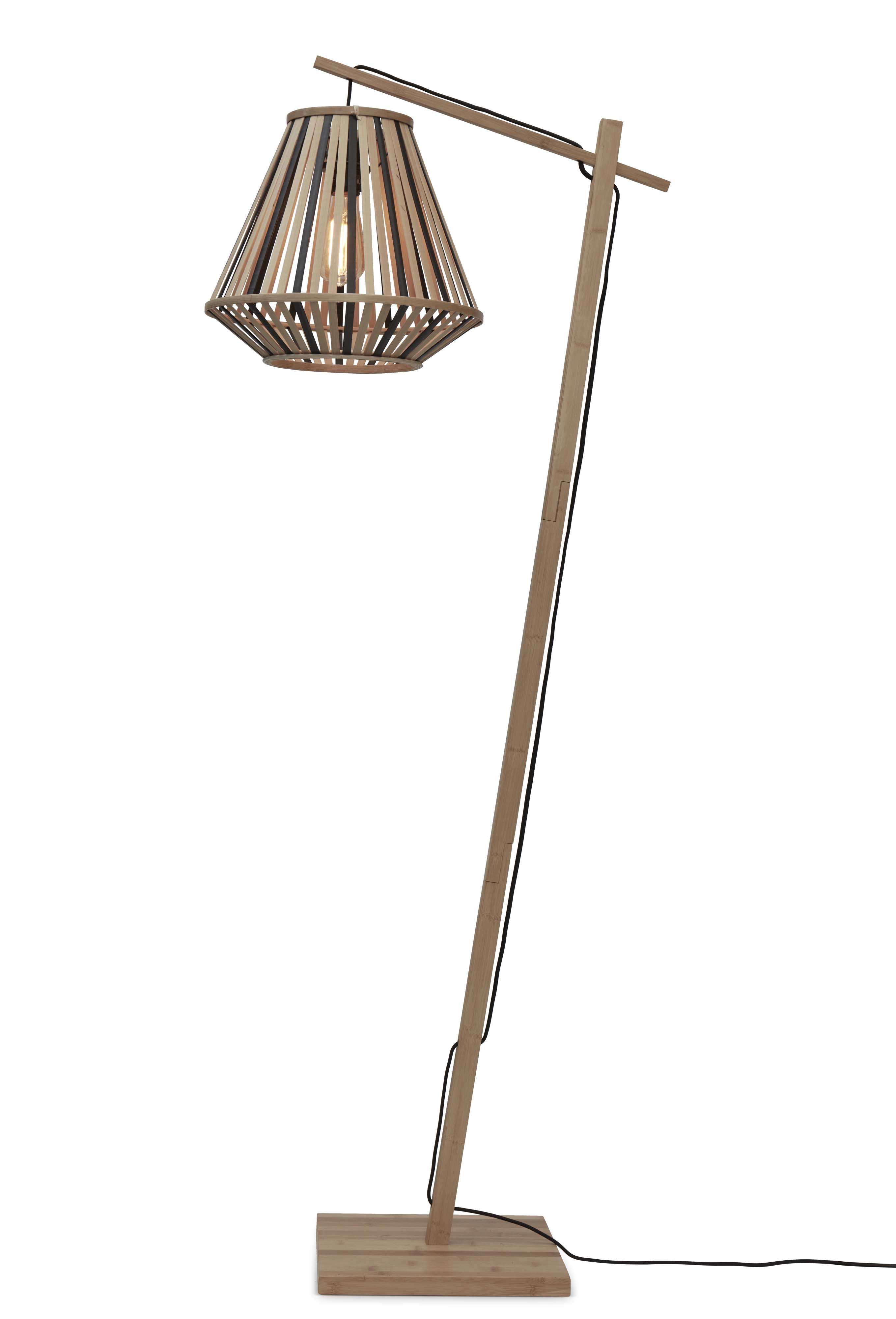 Een Vloerlamp Merapi S bamboe nat h.150cm kap diamond 30x30cm zw nat. koop je bij Meubels and More