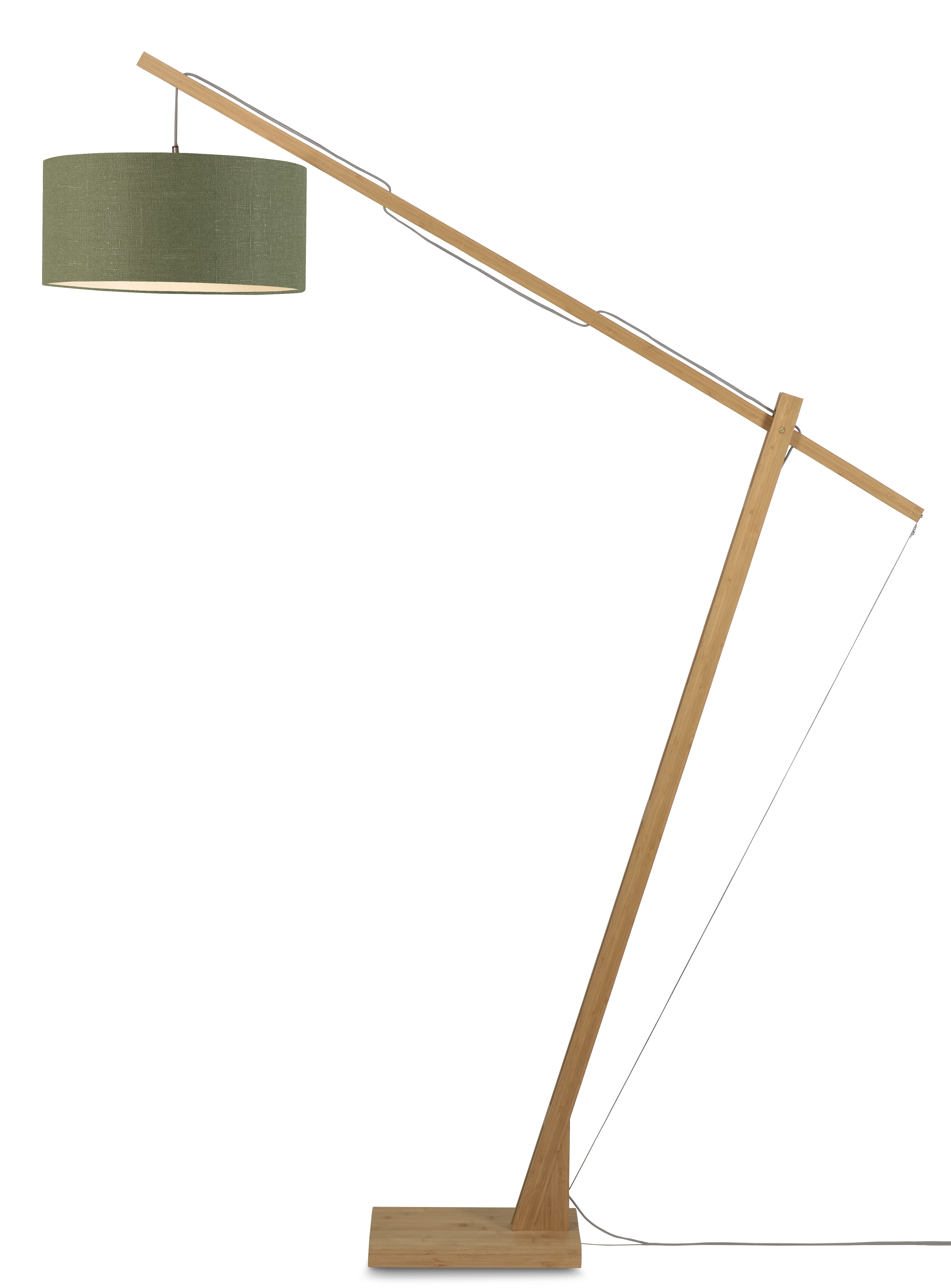 Een Vloerlamp Montblanc bamboe h.207 kap 47x23cm eco linnen groen forest koop je bij Meubels and More