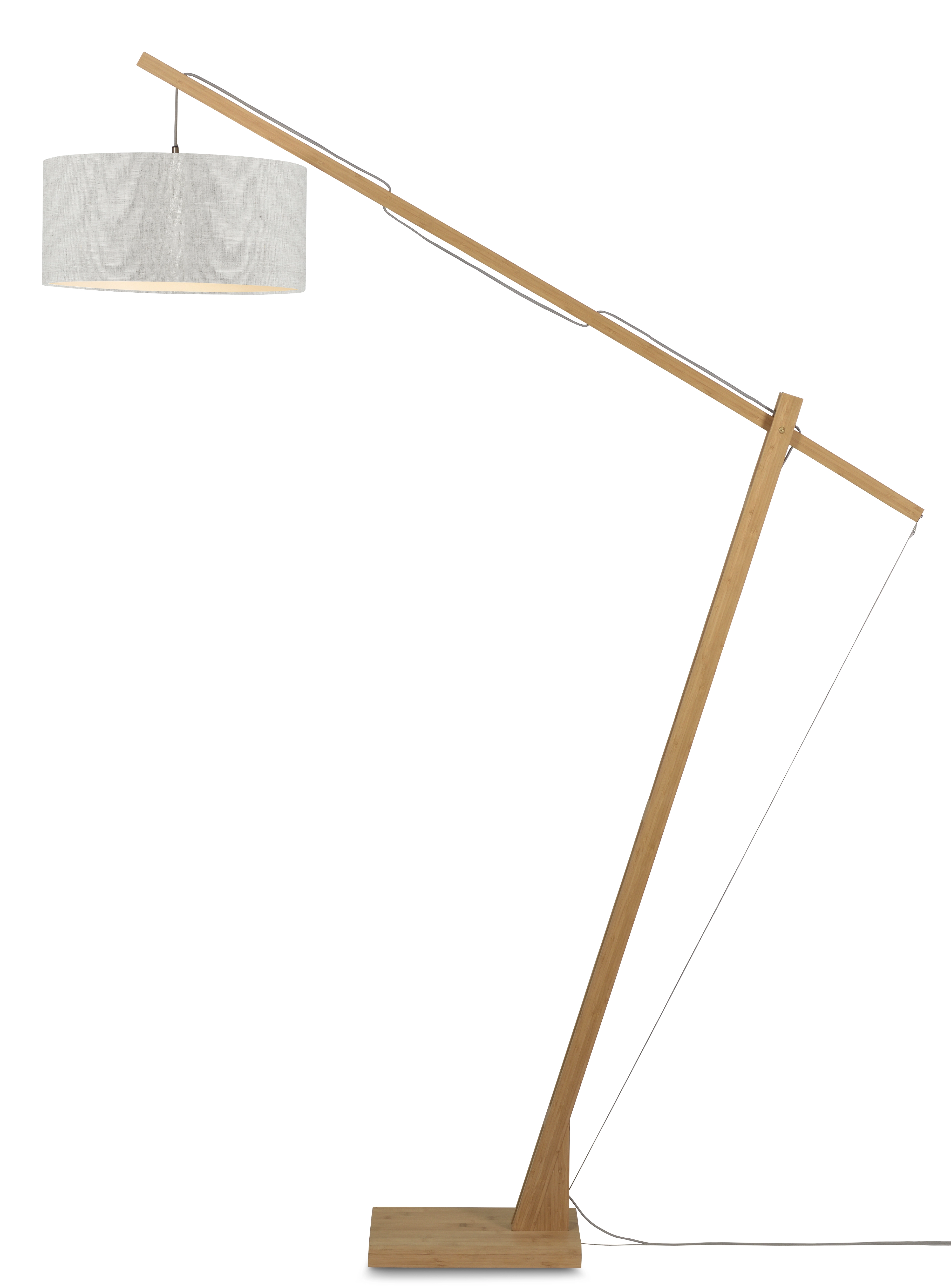 Een Vloerlamp Montblanc bamboe h.207 kap 47x23cm eco linnen licht koop je bij Meubels and More