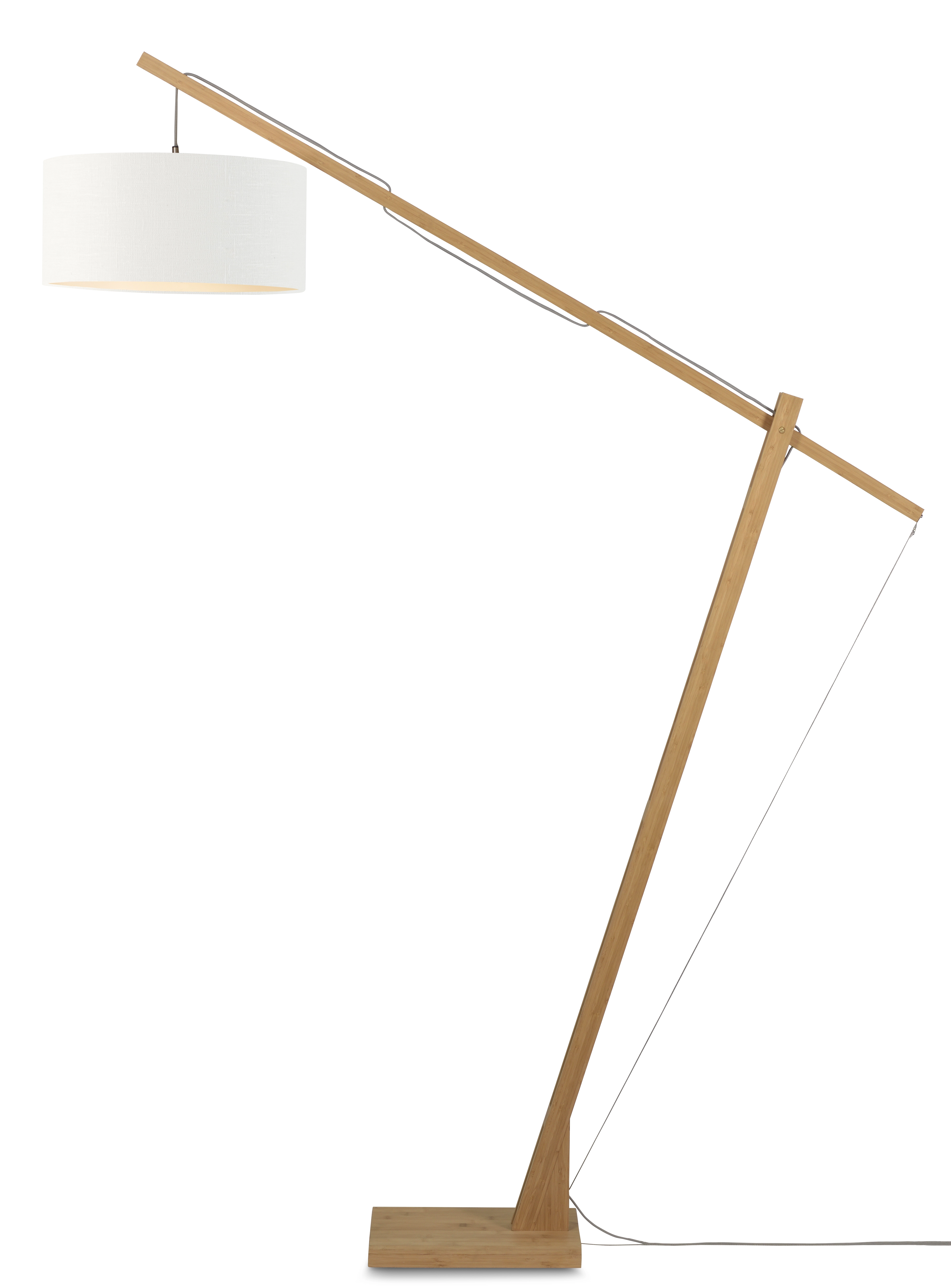 Een Vloerlamp Montblanc bamboe h.207 kap 47x23cm eco linnen wit koop je bij Meubels and More