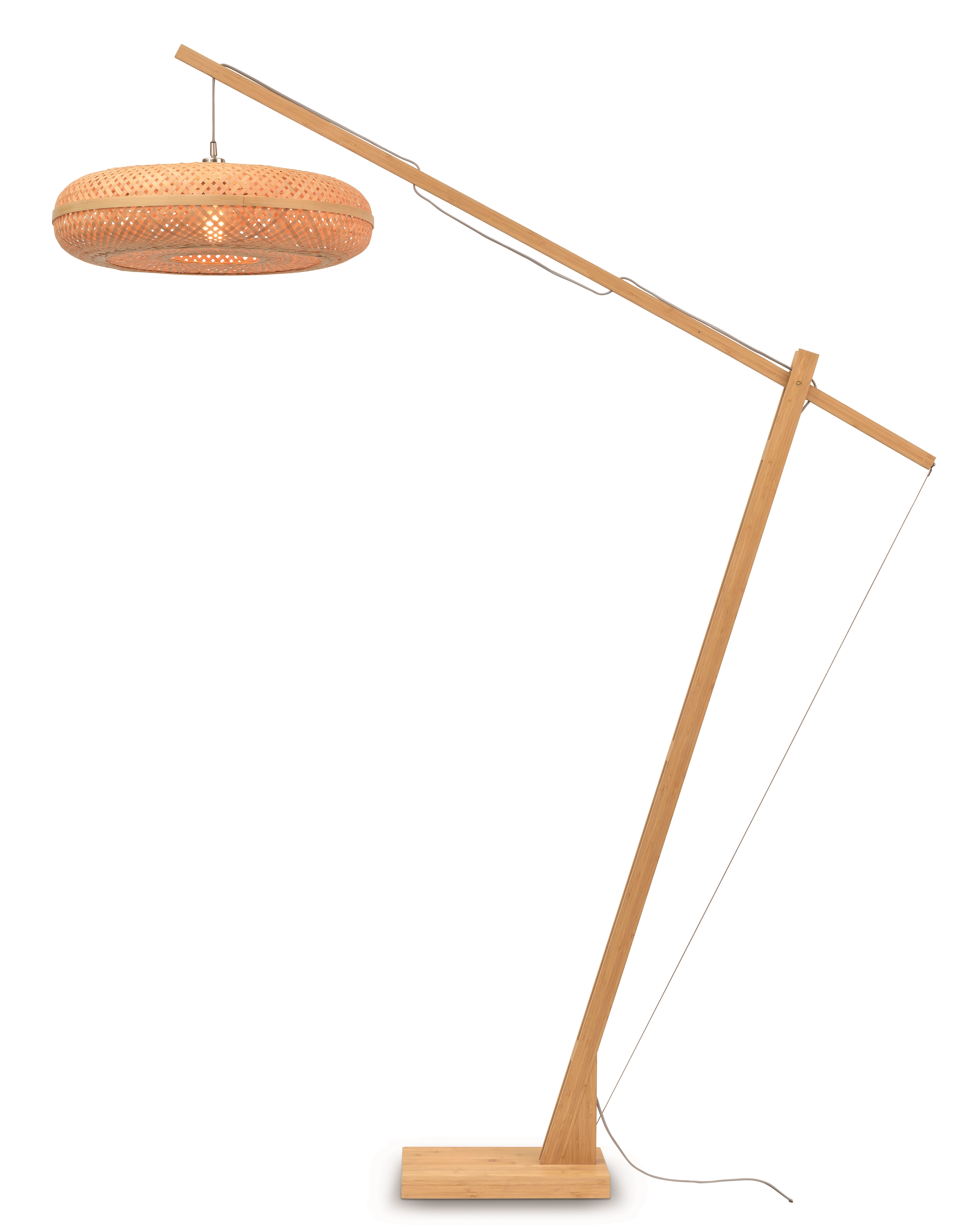 Een Vloerlamp Palawan bamboe h.207cm kap 60x15cm nat. koop je bij Meubels and More