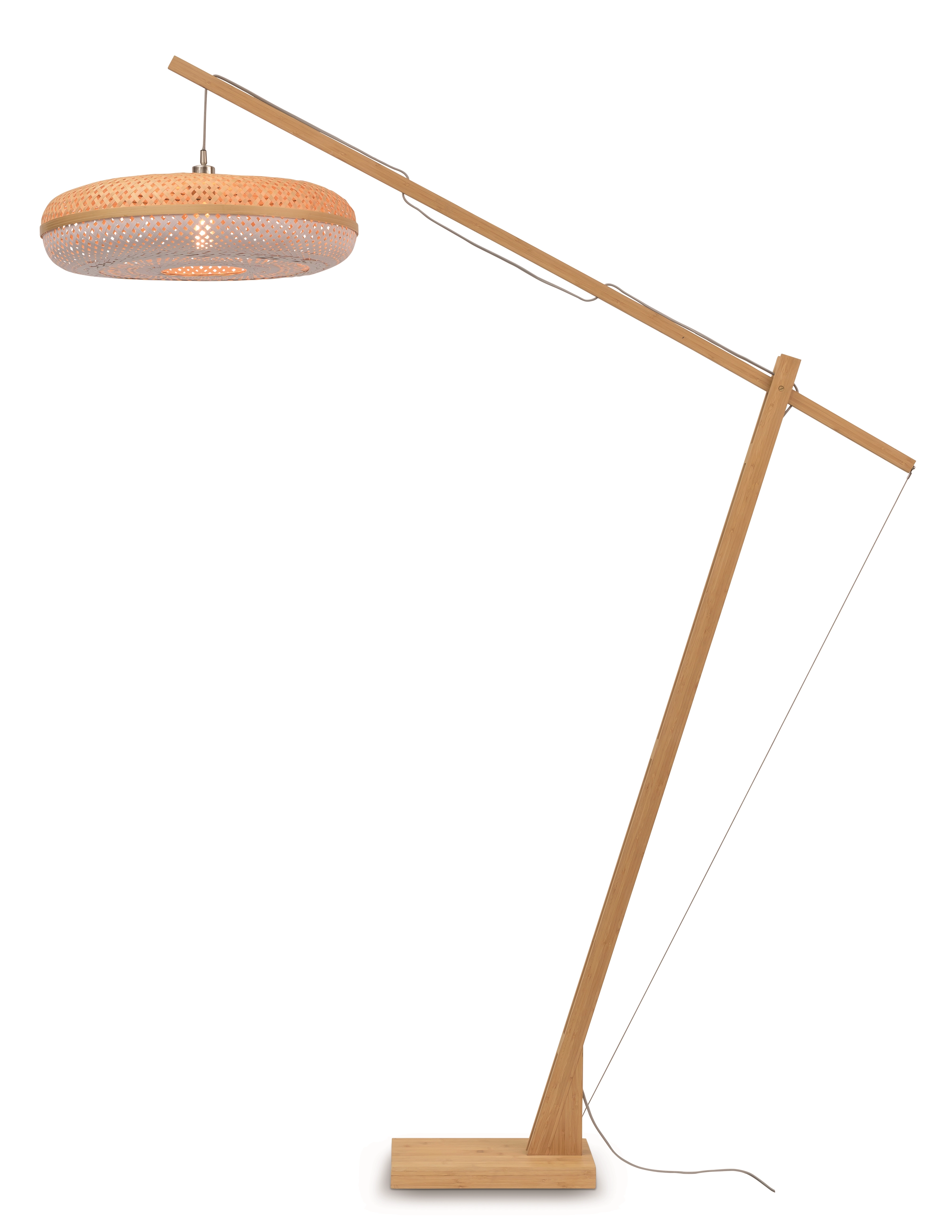 Een Vloerlamp Palawan bamboe h.207cm kap 60x15cm nat wit koop je bij Meubels and More