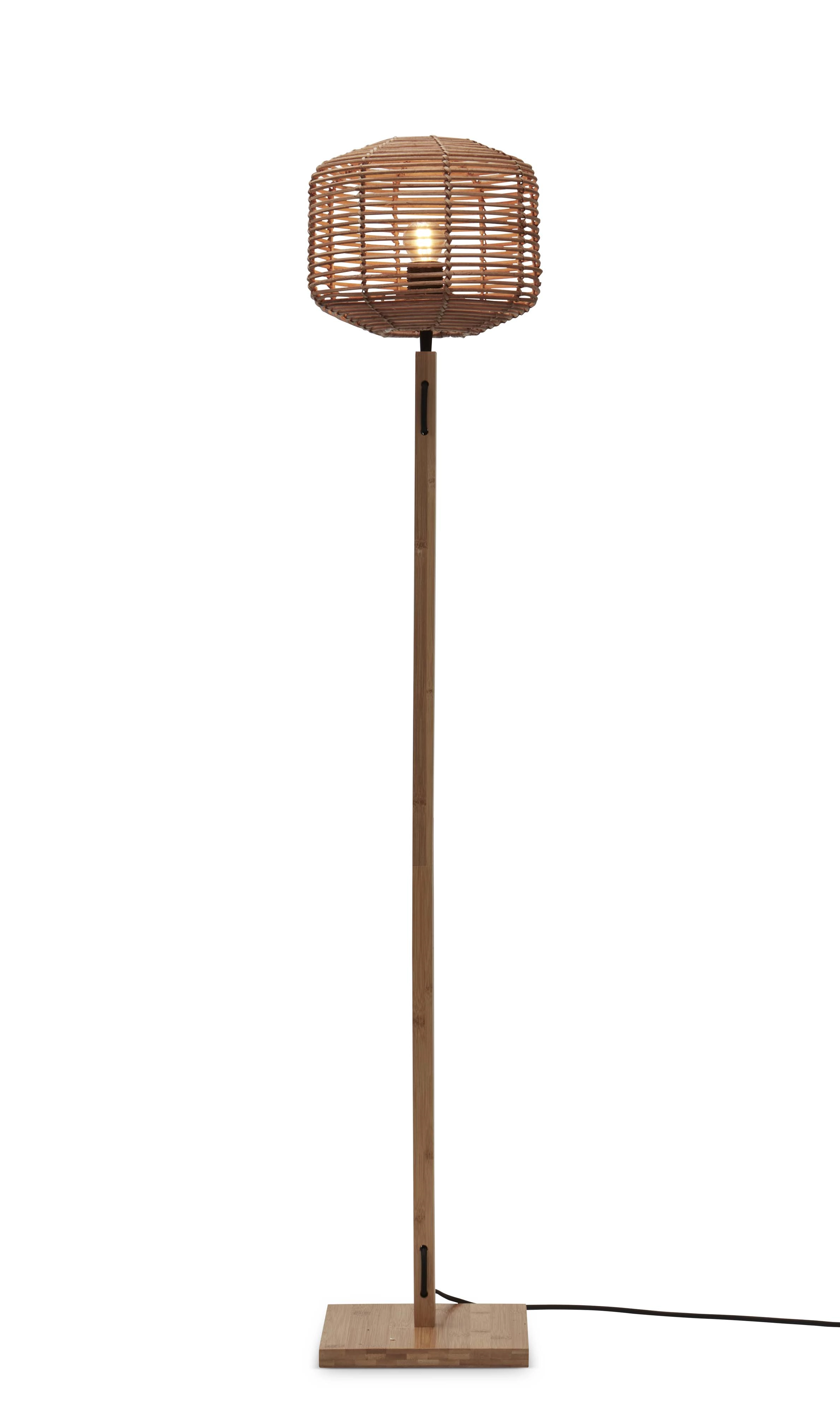 Een Vloerlamp Tanami bamboe nat h.130cm kap dia.25xh.20cm rotan nat. koop je bij Meubels and More