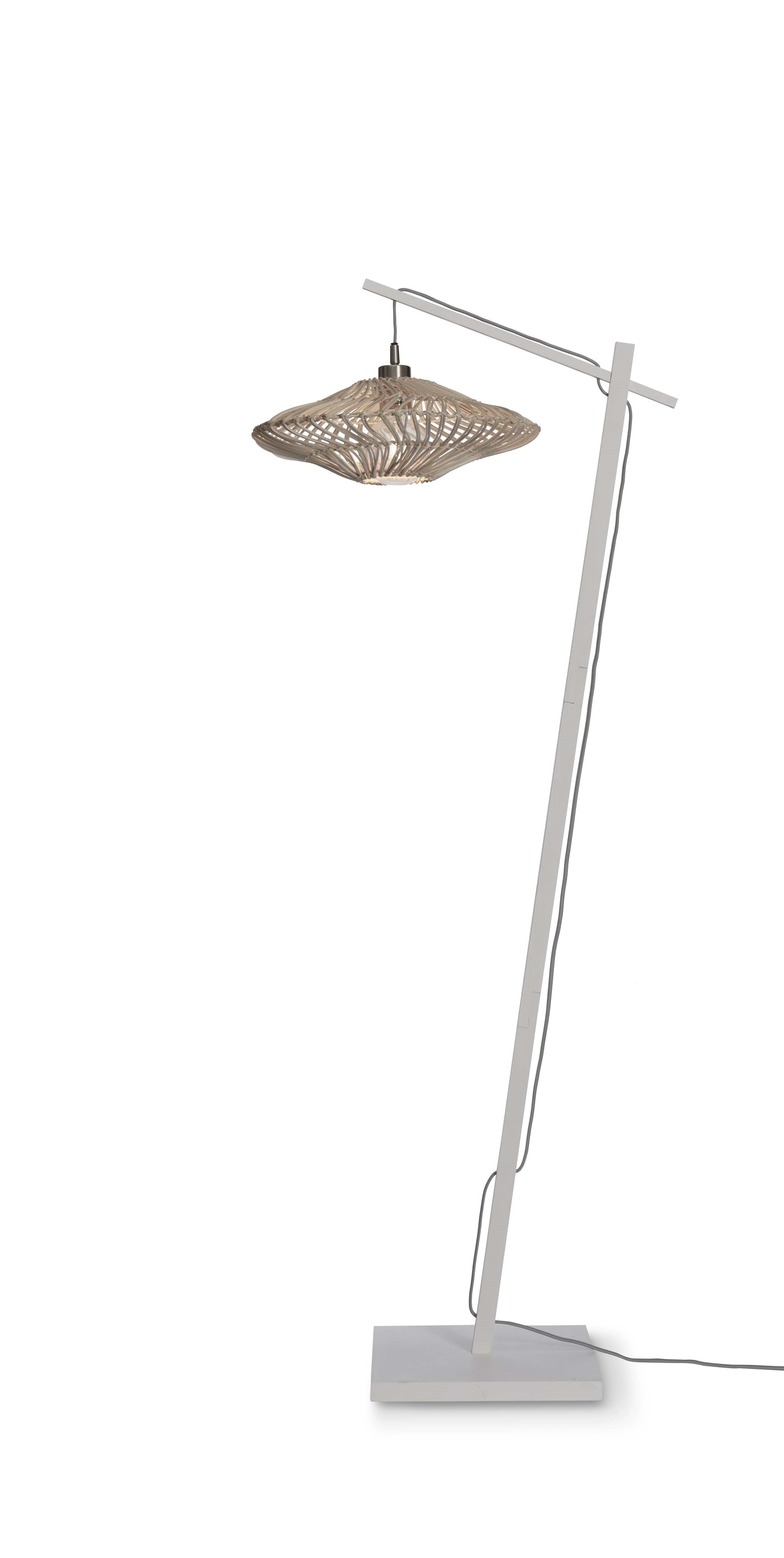 Een Vloerlamp Zanzibar S bamboe wit 150cm kap dia.40xh.12cm wit koop je bij Meubels and More