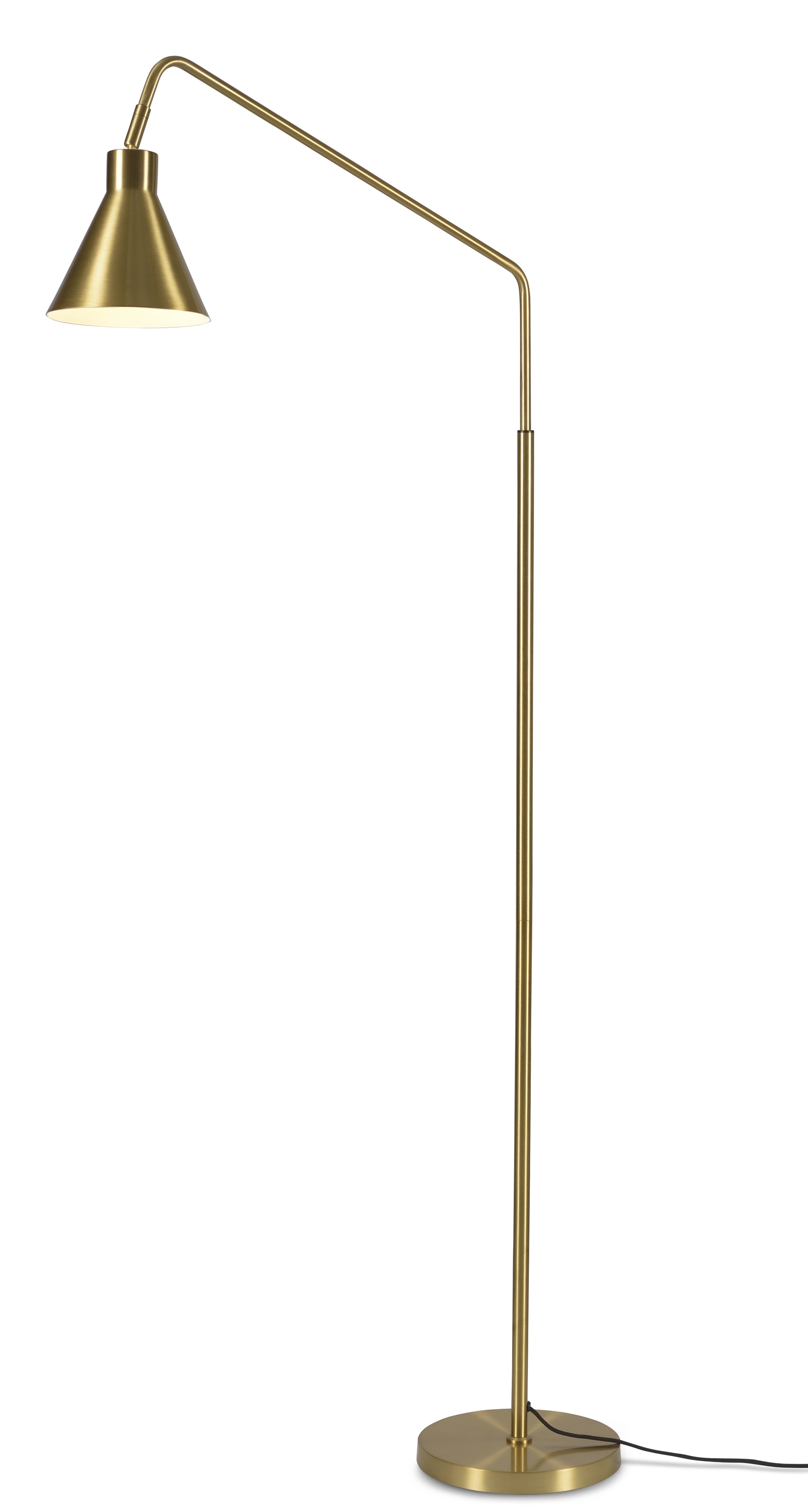 Een Vloerlamp ijzer Lyon b.80xh.153cm kap.dia.16xh.17cm goud koop je bij Meubels and More