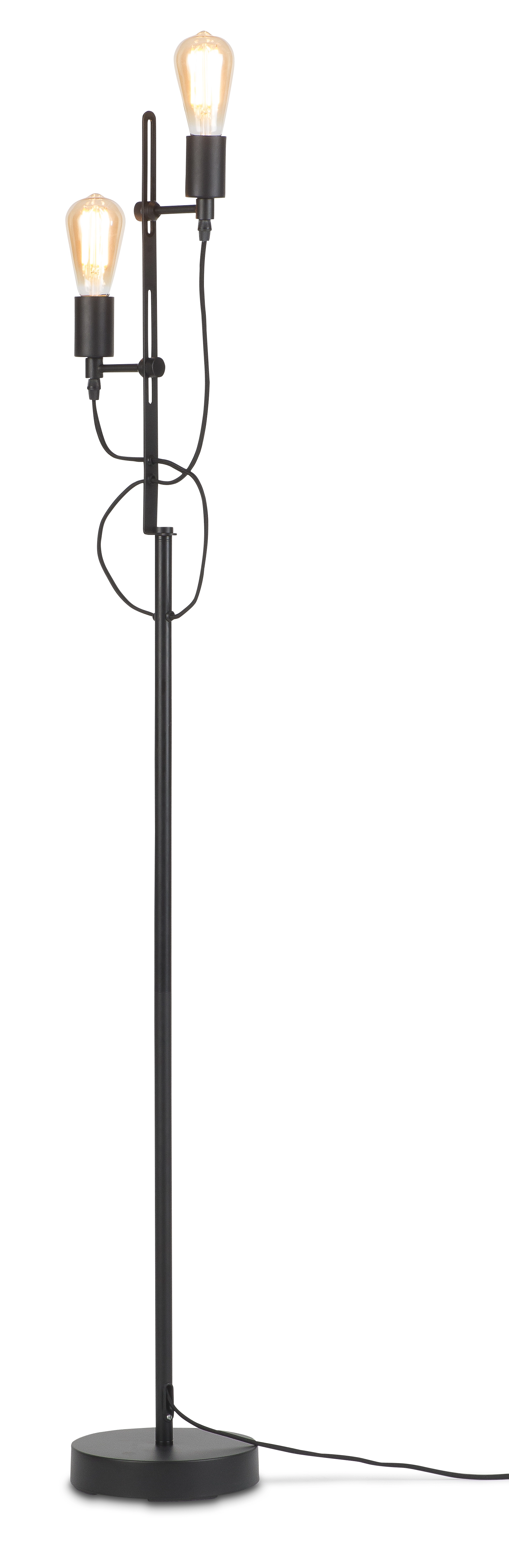 Een Vloerlamp ijzer Seattle h.152xb.23cm verstelbaar zwart koop je bij Meubels and More