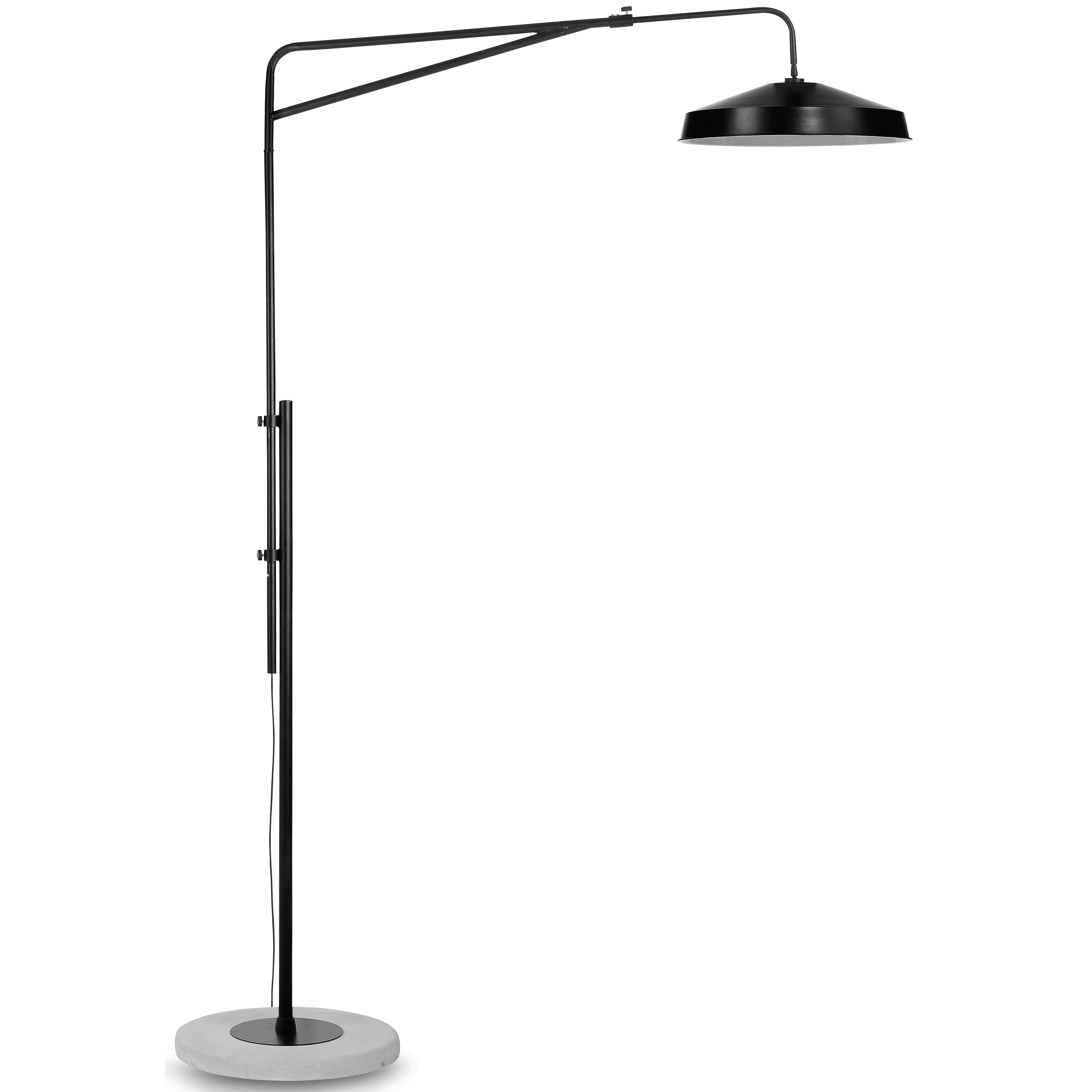 Een Vloerlamp ijzer cement Brighton mat zwart kap ijzer dia.51xh.14cm zwart koop je bij Meubels and More