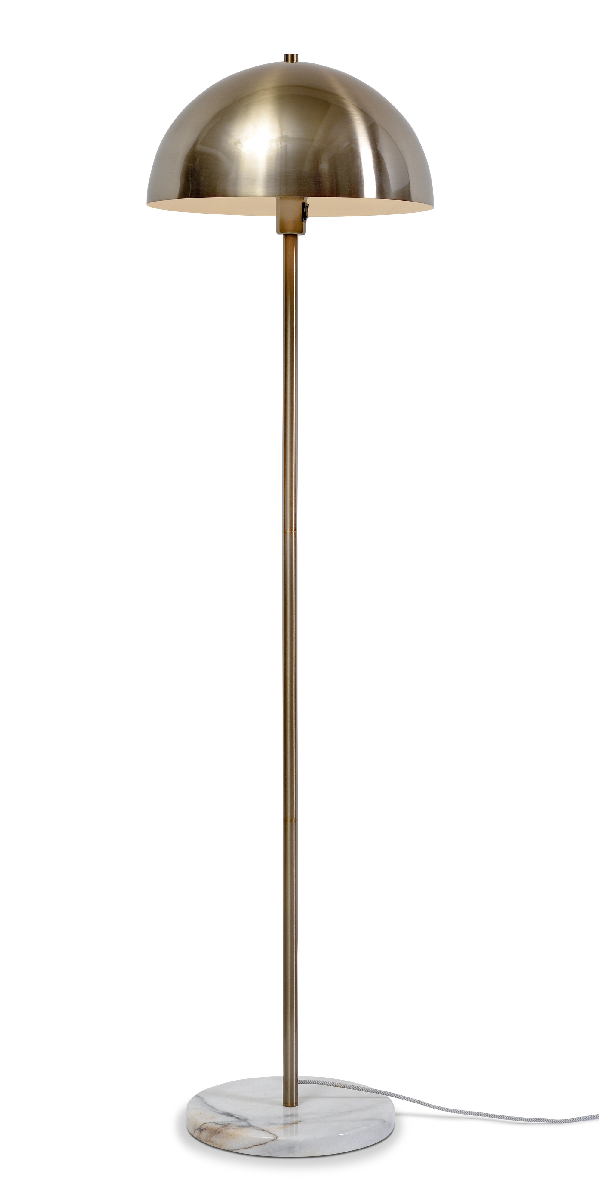 Een Vloerlamp ijzer marmer Toulouse h.150cm kap rond dia.40x20cm goud koop je bij Meubels and More