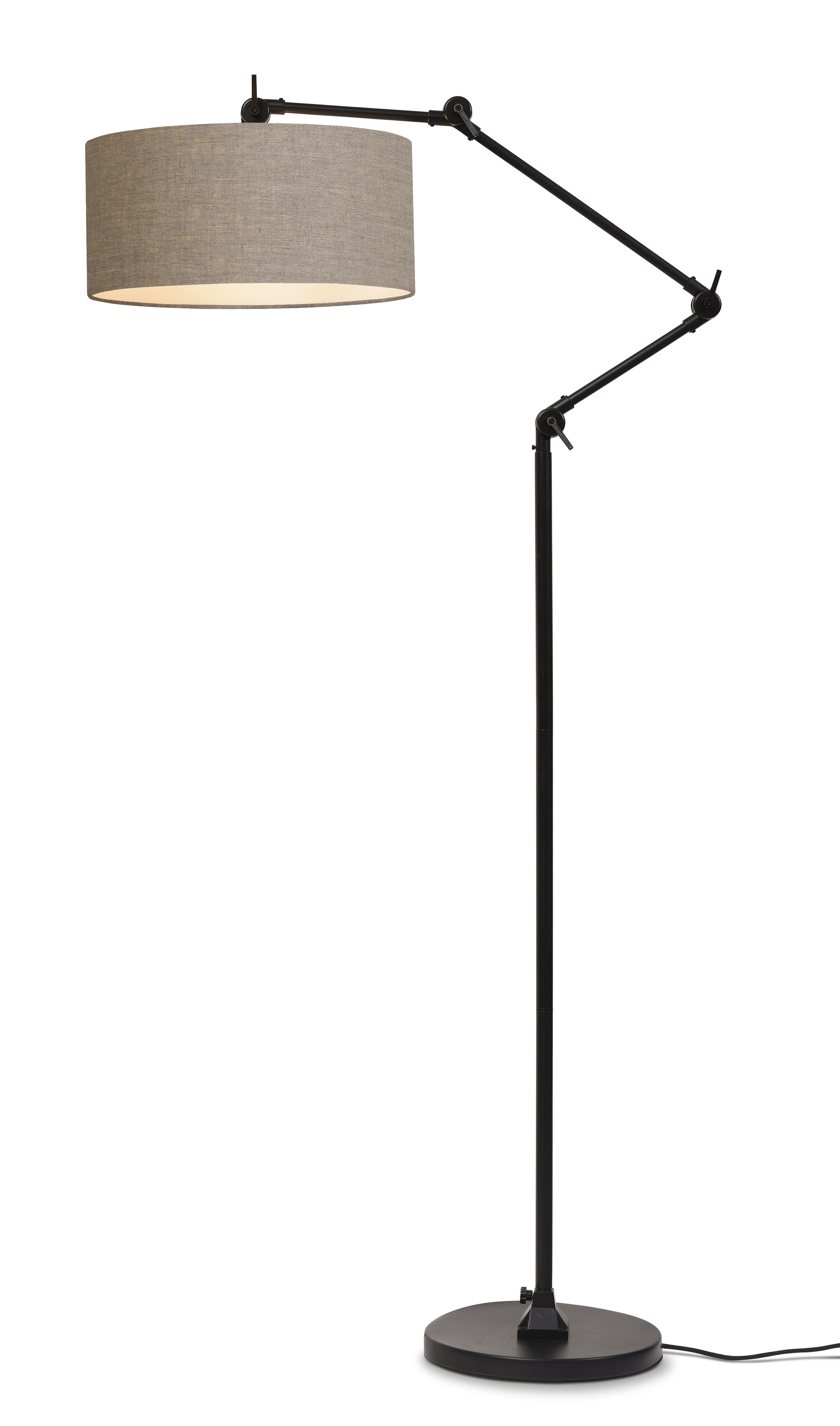 Een Vloerlamp ijzer stof Amsterdam h.190cm kap 47x23cm d.linnen koop je bij Meubels and More