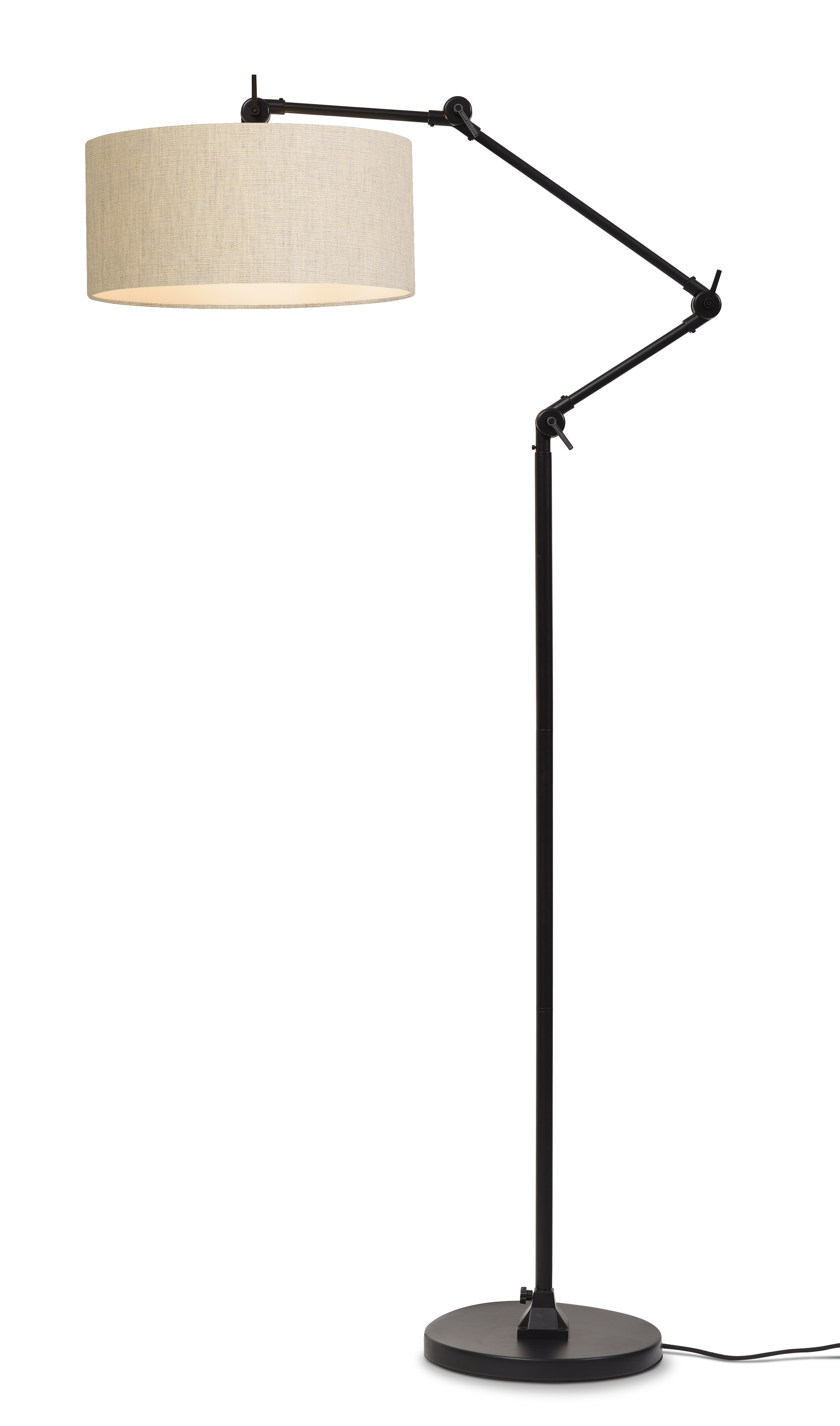 Een Vloerlamp ijzer stof Amsterdam h.190cm kap 47x23cm l.linnen koop je bij Meubels and More