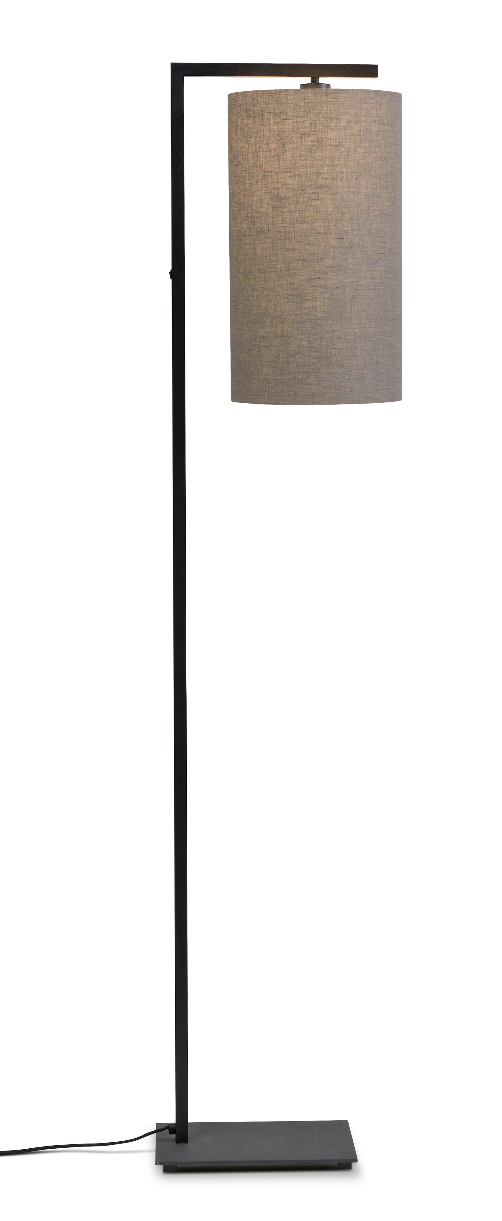 Een Vloerlamp ijzer zwart Boston h.160cm kap 25x45cm donker linnen koop je bij Meubels and More