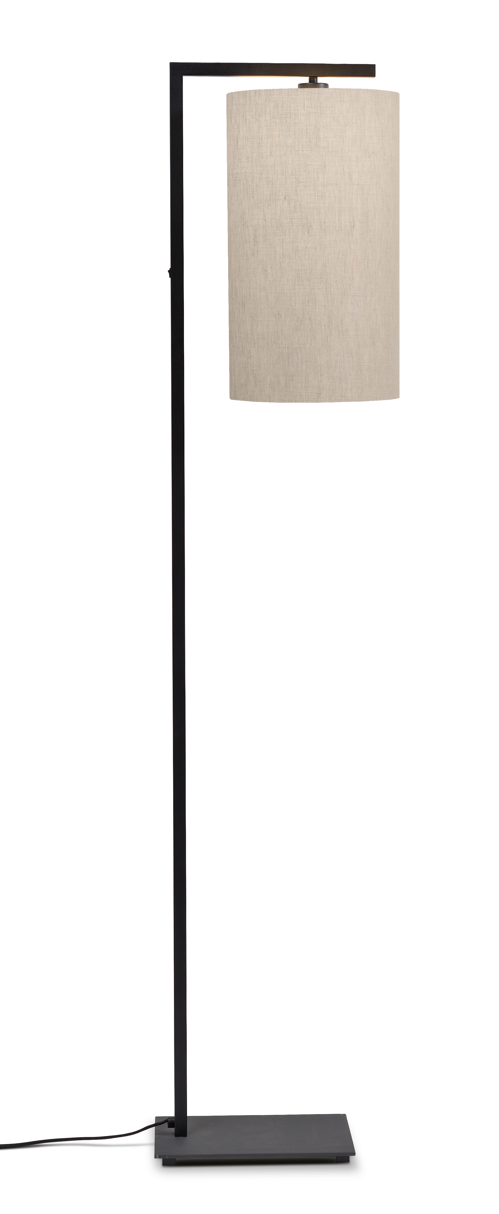 Een Vloerlamp ijzer zwart Boston h.160cm kap 25x45cm licht linnen koop je bij Meubels and More