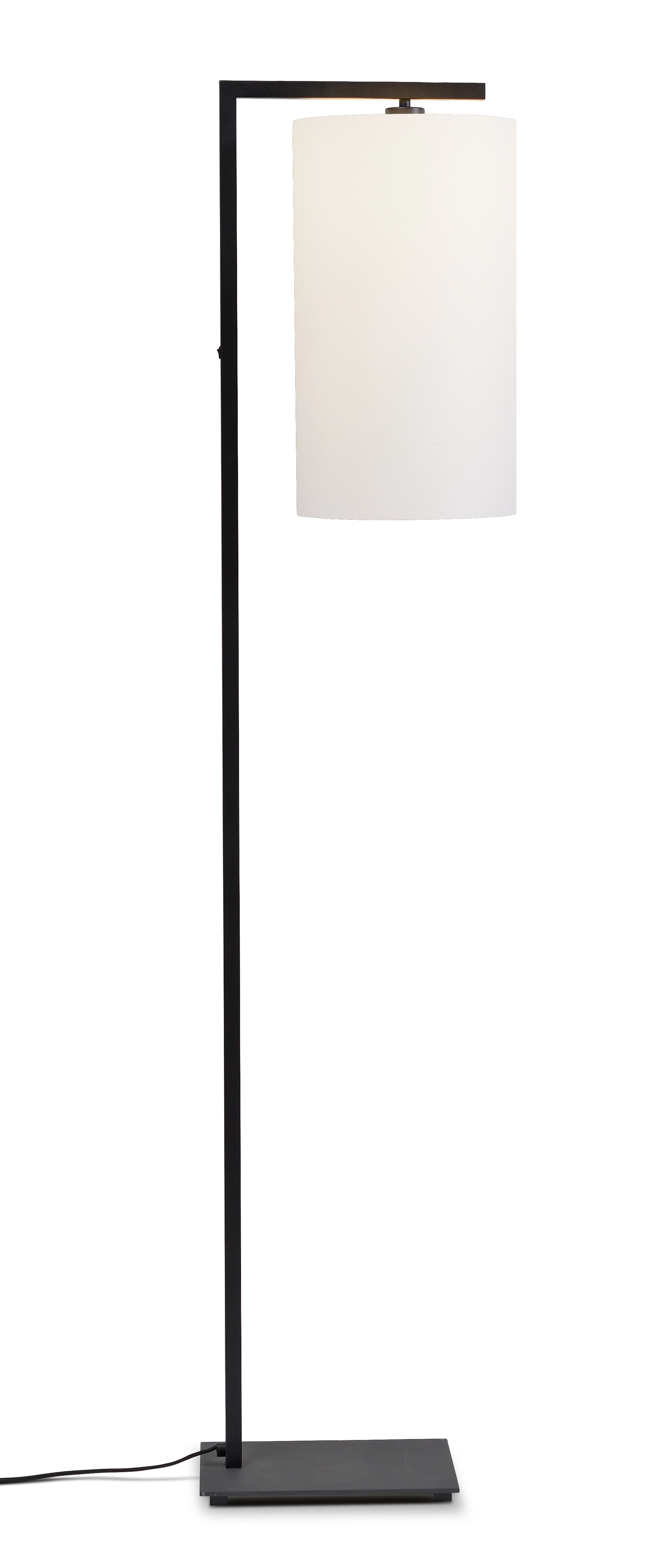 Een Vloerlamp ijzer zwart Boston h.160cm kap 25x45cm wit koop je bij Meubels and More