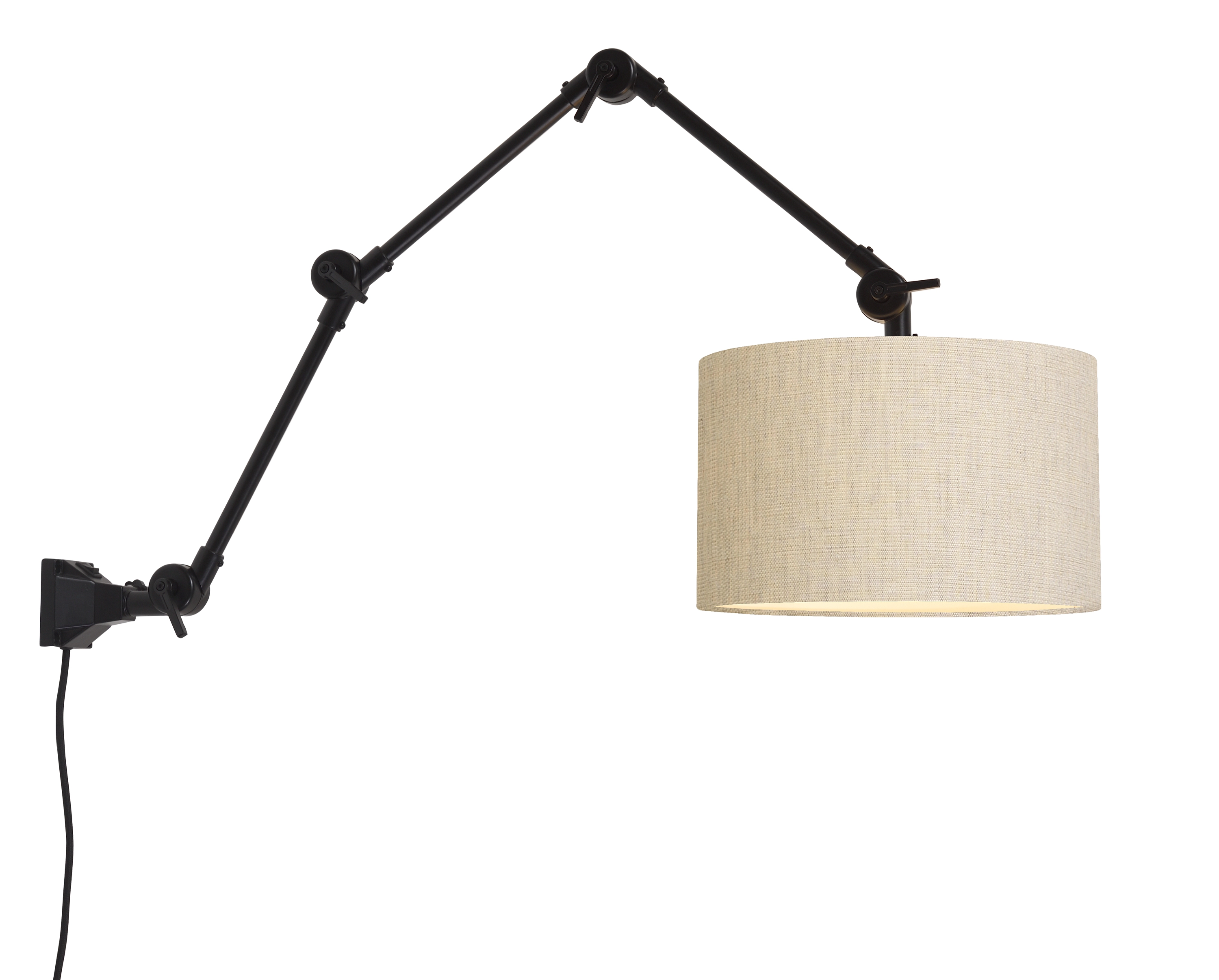 Een Wand- hanglamp ijzer stof Amsterdam h.85cm kap 32x20cm l.linnen L koop je bij Meubels and More