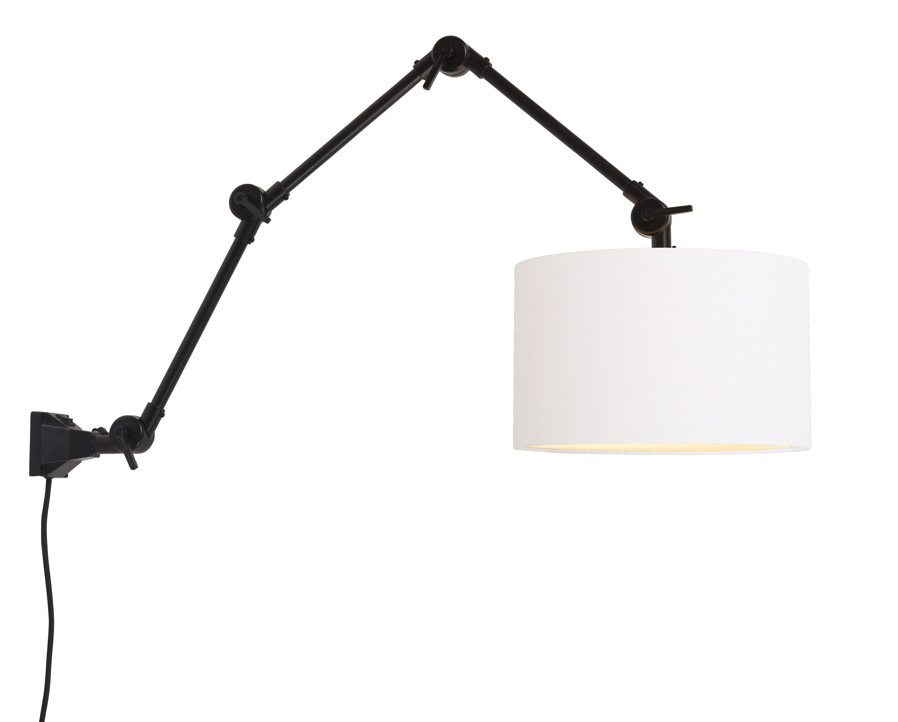 Een Wand- hanglamp ijzer stof Amsterdam h.85cm kap 32x20cm wit L koop je bij Meubels and More