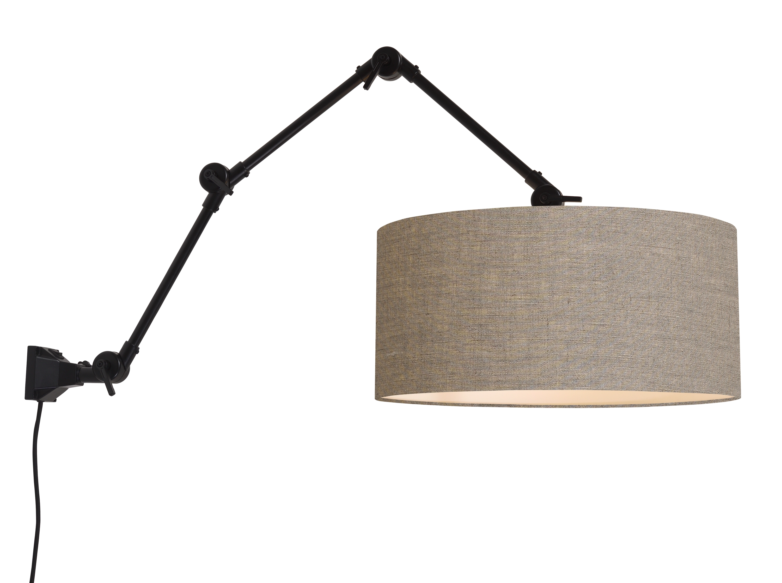 Een Wand- hanglamp ijzer stof Amsterdam h.85cm kap 47x23cm d.linnen L koop je bij Meubels and More