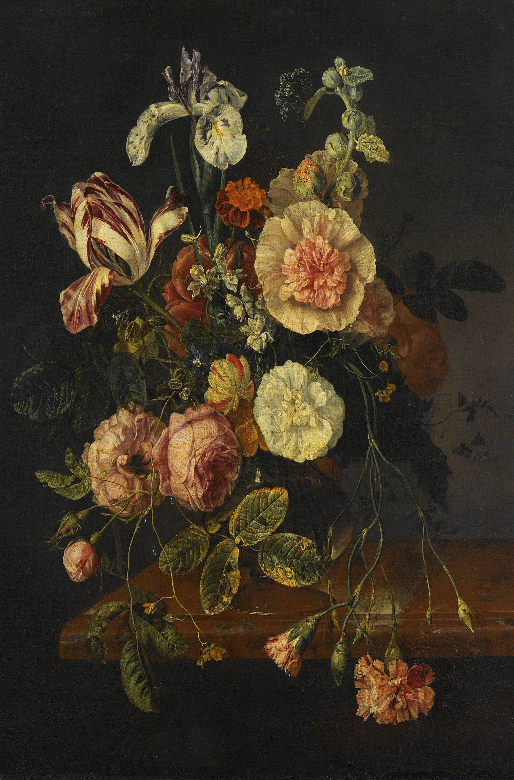 Een Wanddecoratie Still Life with Flowers by Jacob van Walscapelle 70x118cm Dibond wit koop je bij Meubels and More