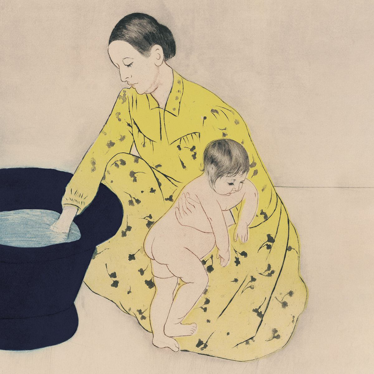 Een Wanddecoratie The Bath of Mary Cassatt 74x74cm Dibond wit koop je bij Meubels and More