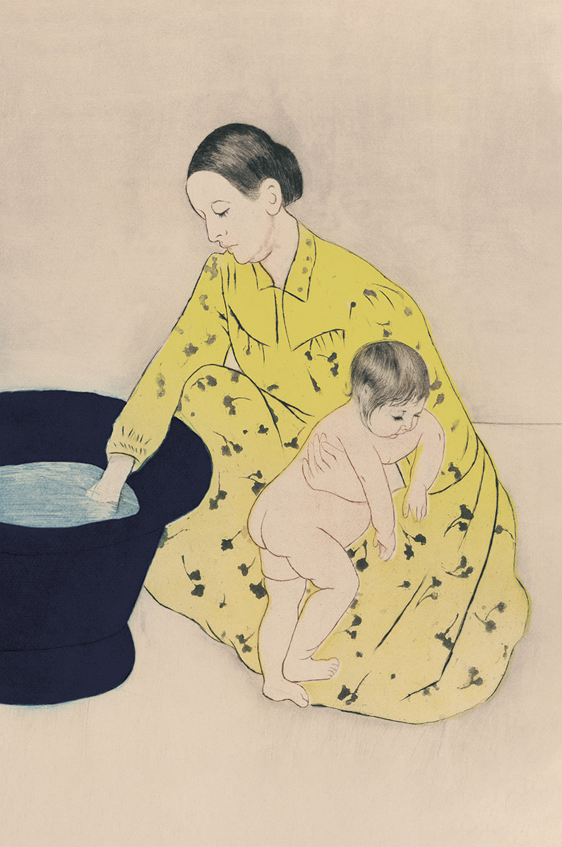 Een Wanddecoratie The Bath of Mary Cassatt 98x148cm Dibond wit koop je bij Meubels and More