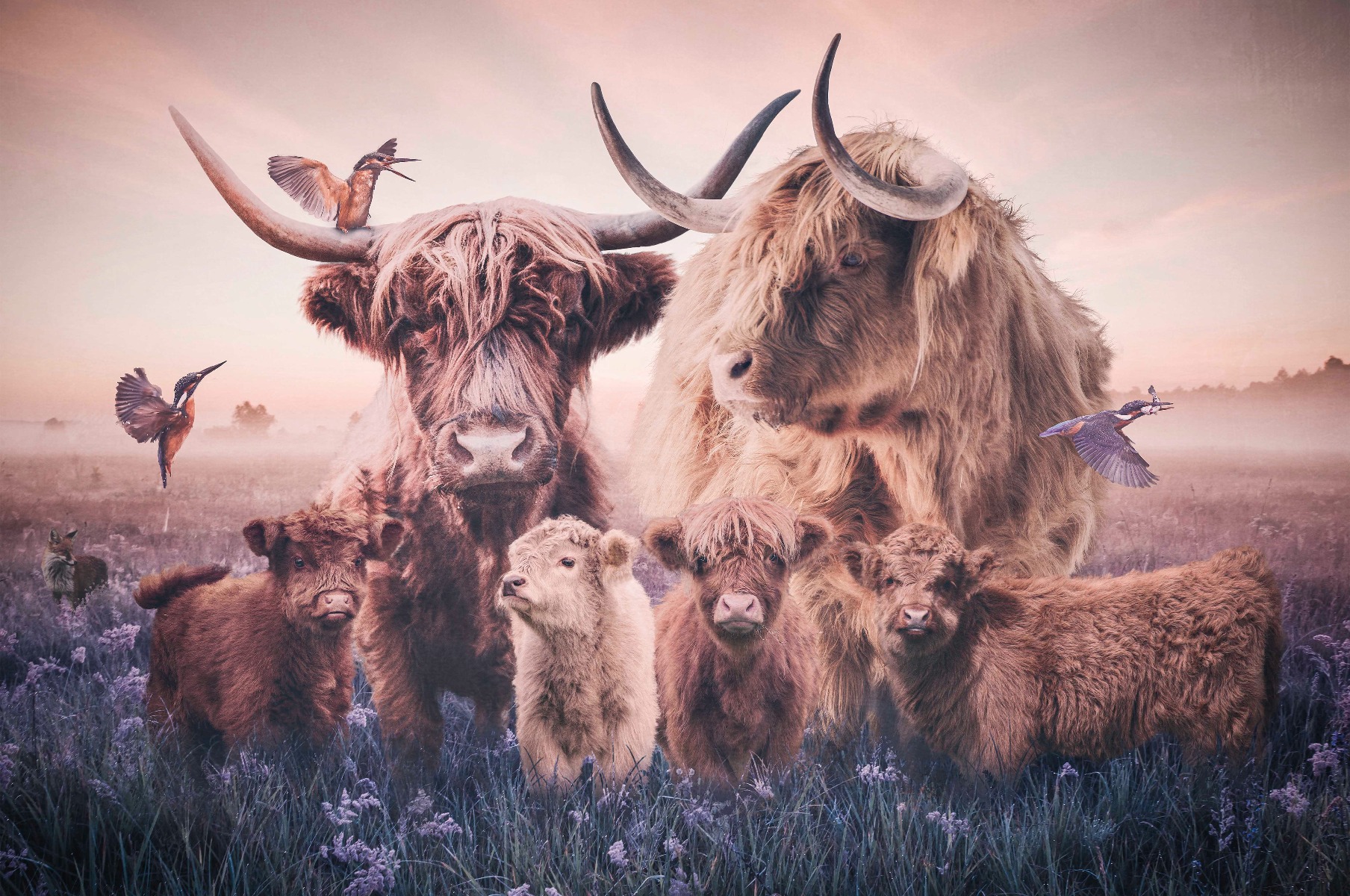 Een Wanddecoratie The Highlander Family 148x98cm RVS koop je bij Meubels and More