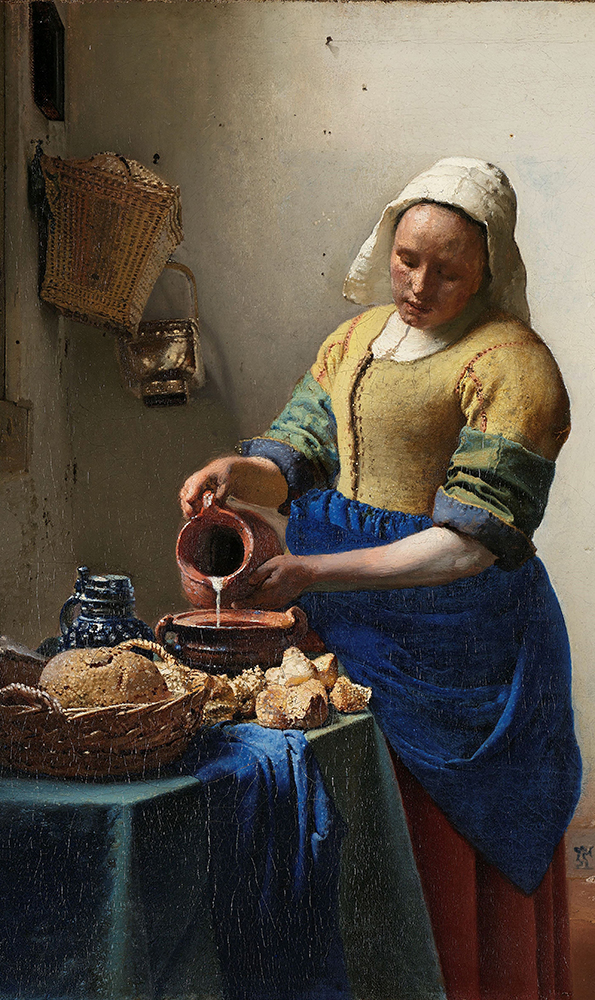 Een Wanddecoratie The Milkmaid by Johannes Vermeer 70x118cm Dibond wit koop je bij Meubels and More