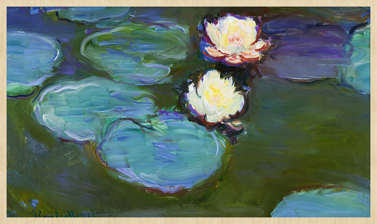 Een Wanddecoratie The Water Lily by Claude Monet 118x70cm Forex met blanke lijst koop je bij Meubels and More