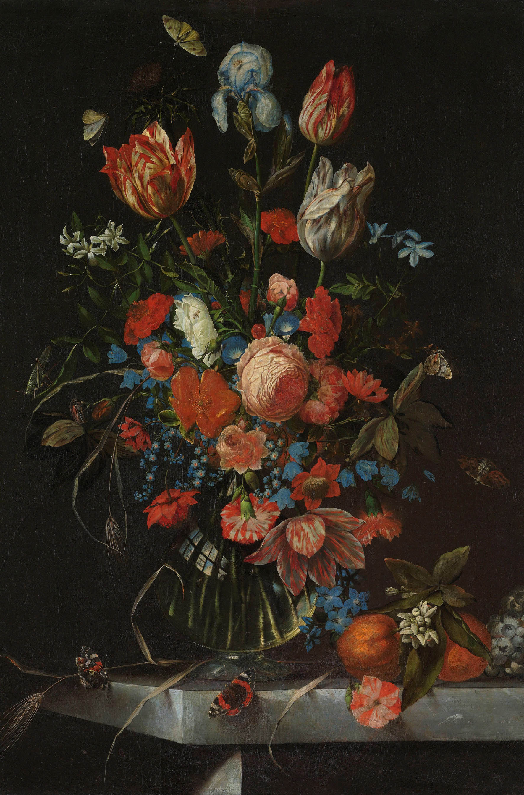 Een Wanddecoratie Vase with Flowers by Jan Davidsz. de Heem 98x148cm Dibond wit koop je bij Meubels and More