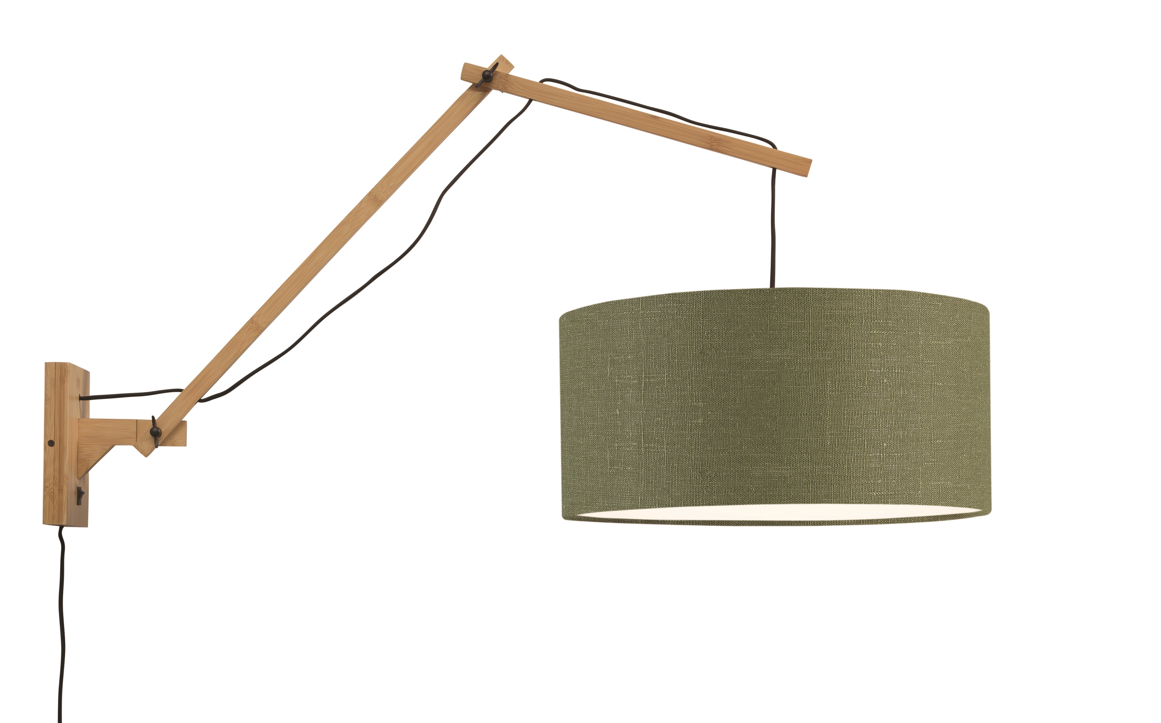 Een Wandlamp Andes bamboe nat. kap 47x23cm ecolin gr.forest L koop je bij Meubels and More