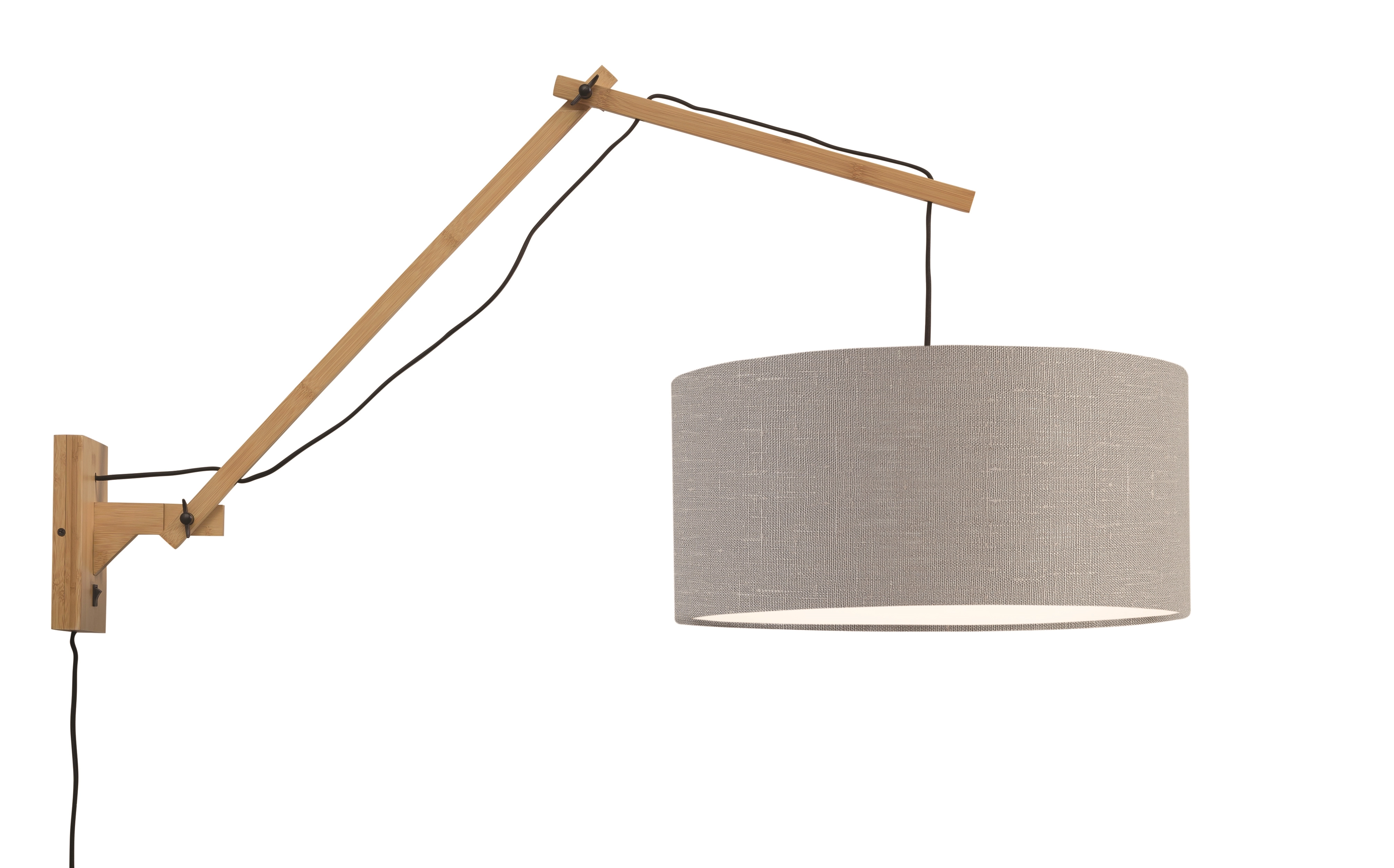 Een Wandlamp Andes bamboe nat. kap 47x23cm ecolin l.grijs L koop je bij Meubels and More