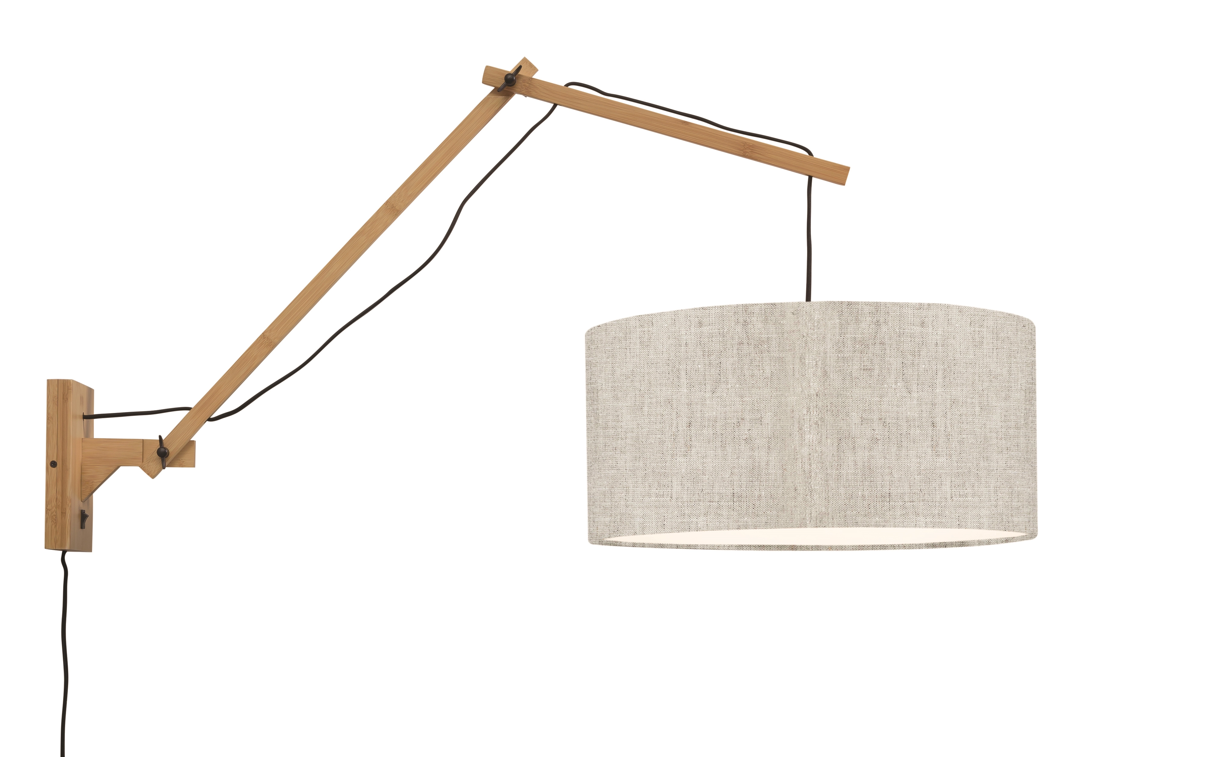 Een Wandlamp Andes bamboe nat. kap 47x23cm ecolin licht L koop je bij Meubels and More