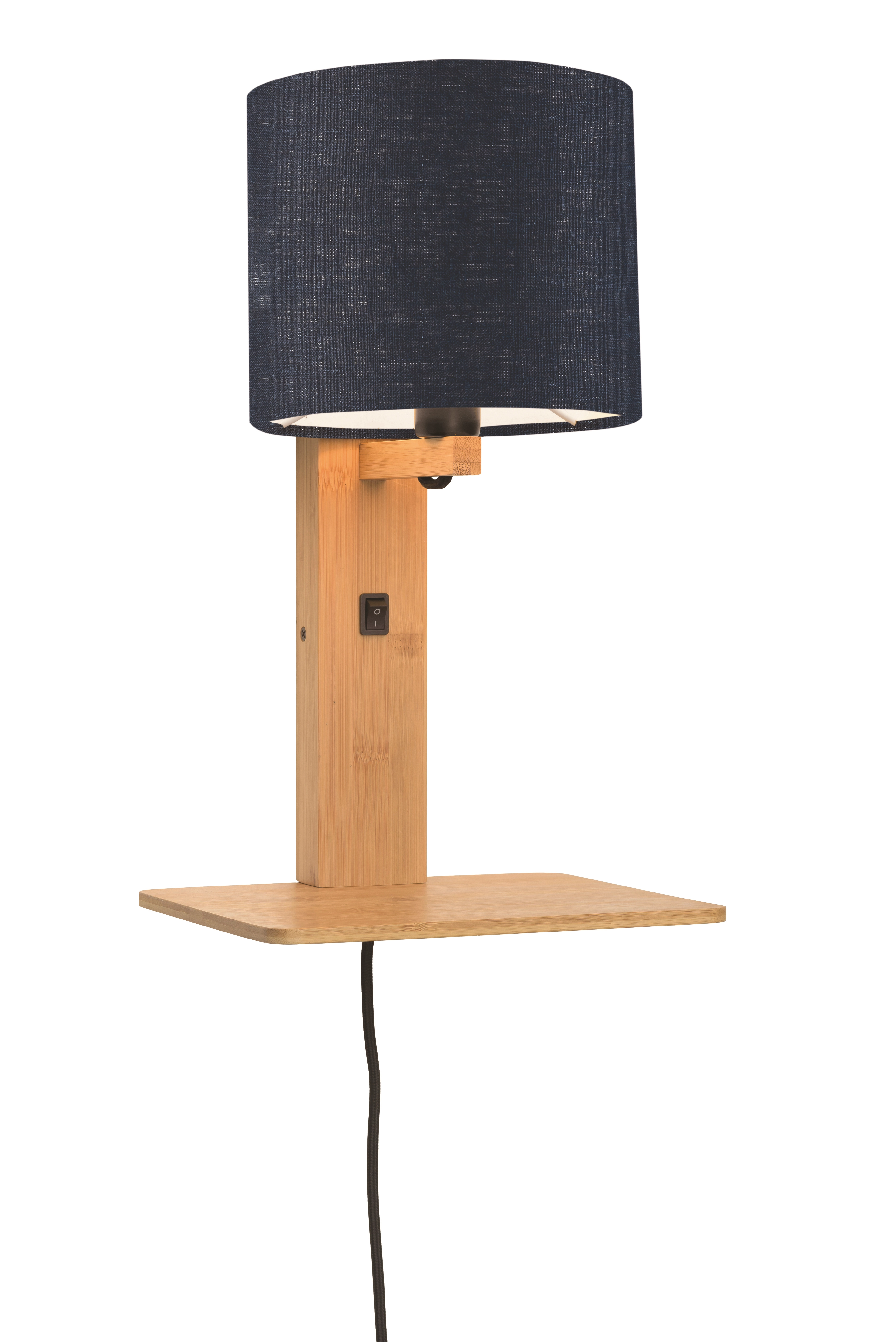 Een Wandlamp Andes bamboe nat plank kap 18x15cm ecolin bl.denim koop je bij Meubels and More