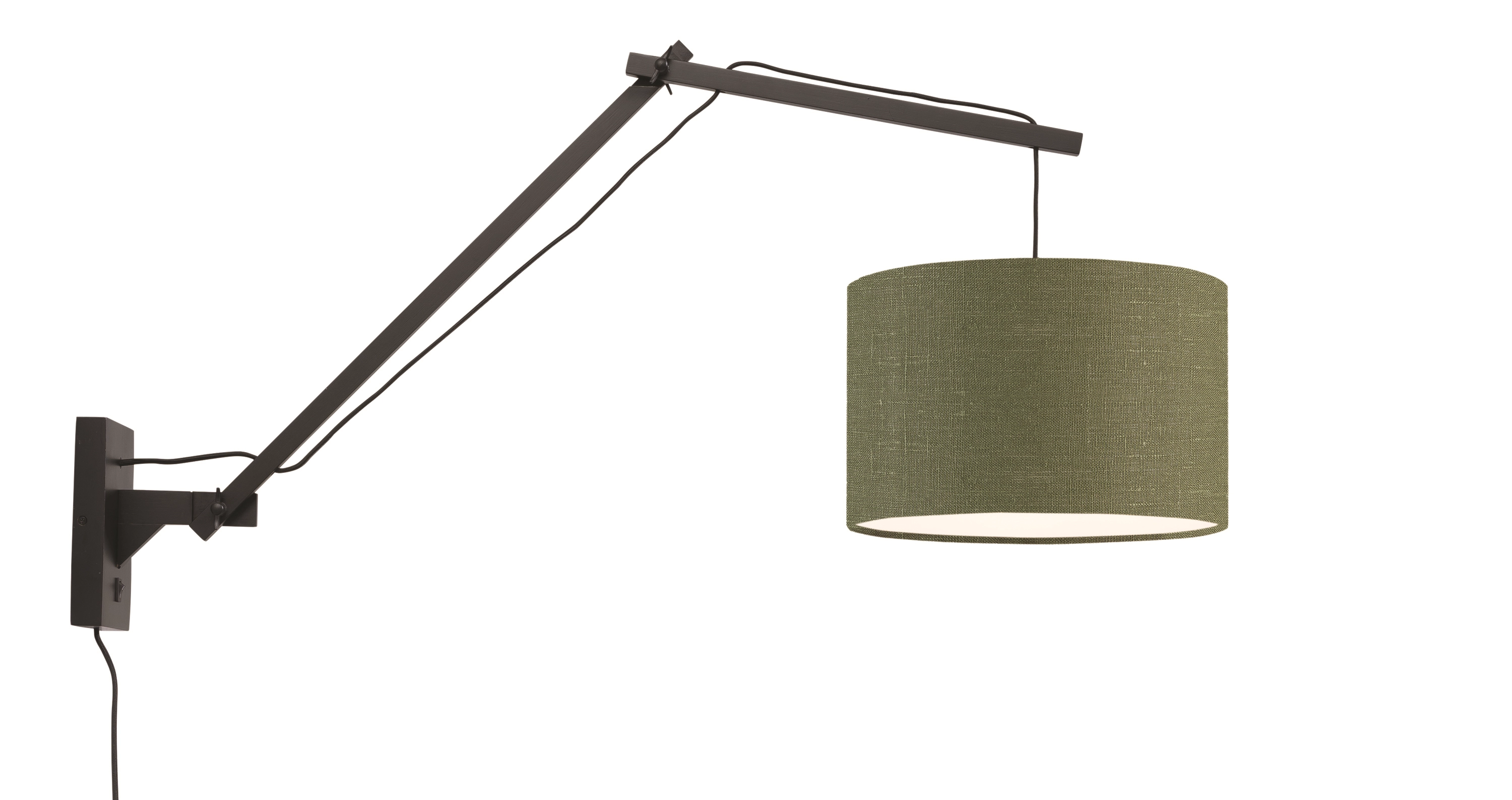 Een Wandlamp Andes bamboe zw. kap 33x20cm ecolin gr.forest L koop je bij Meubels and More