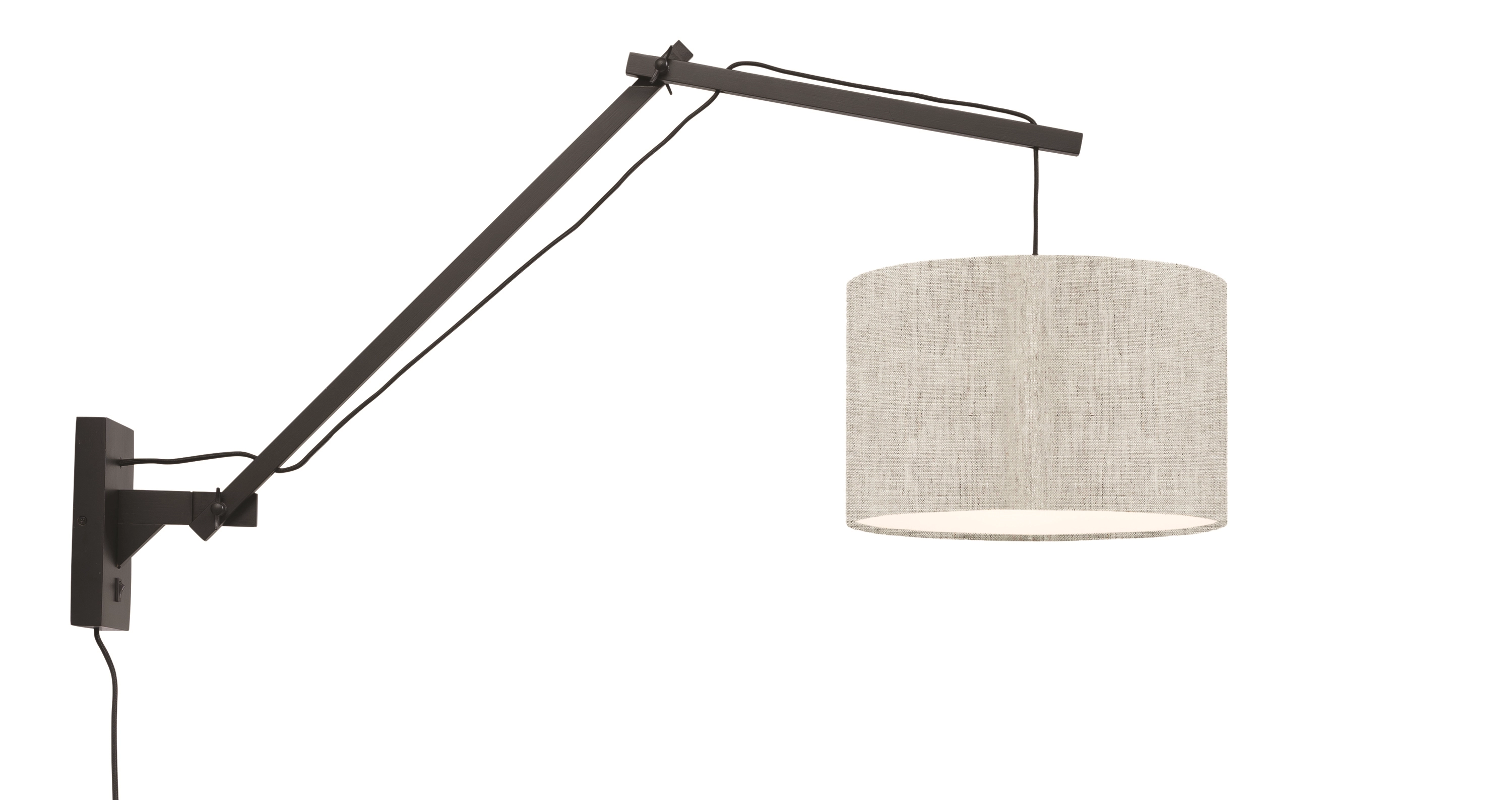 Een Wandlamp Andes bamboe zw. kap 33x20cm ecolin licht L koop je bij Meubels and More